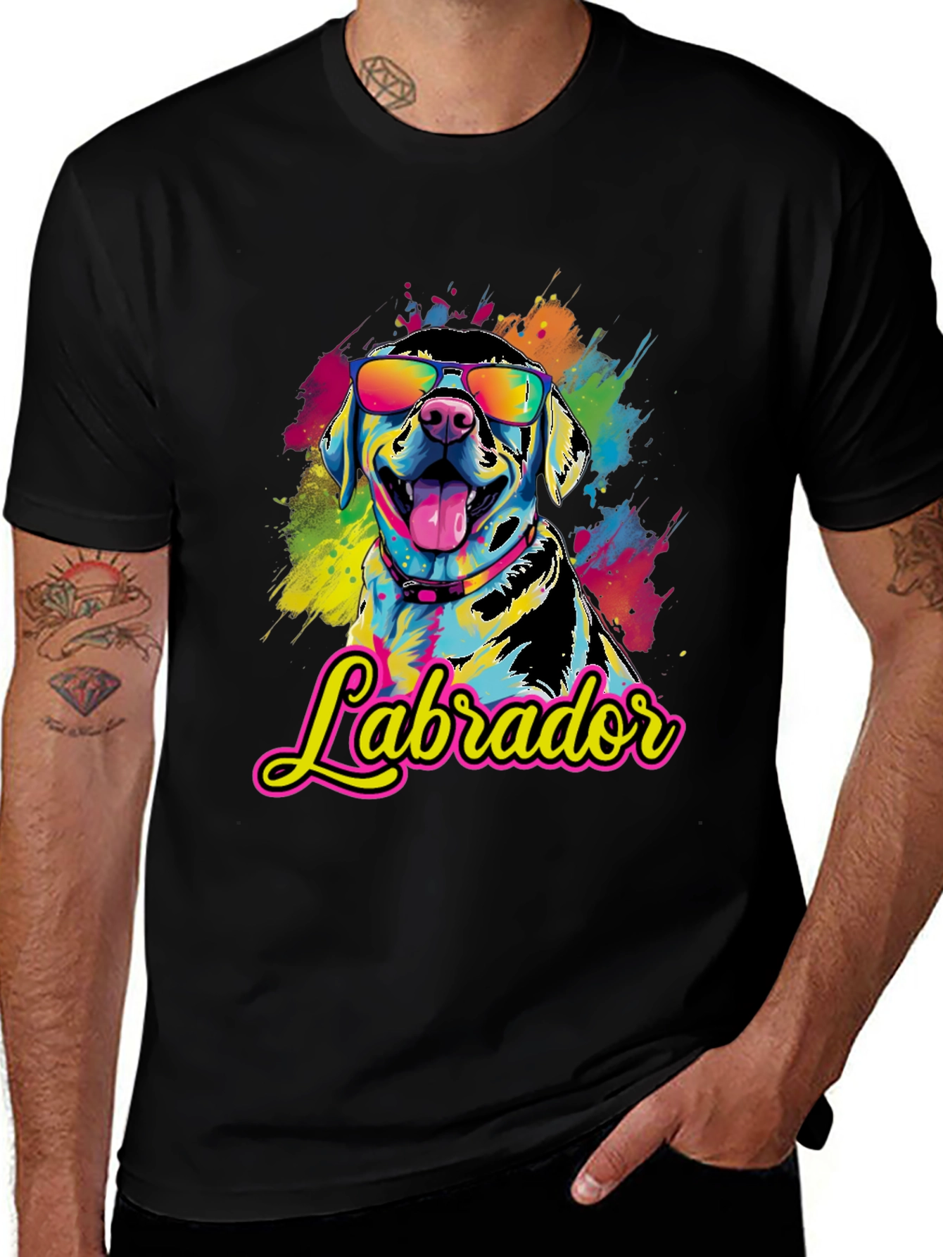 Cool Labrador T-Shirt - Vibrant Dog Graphic Tee