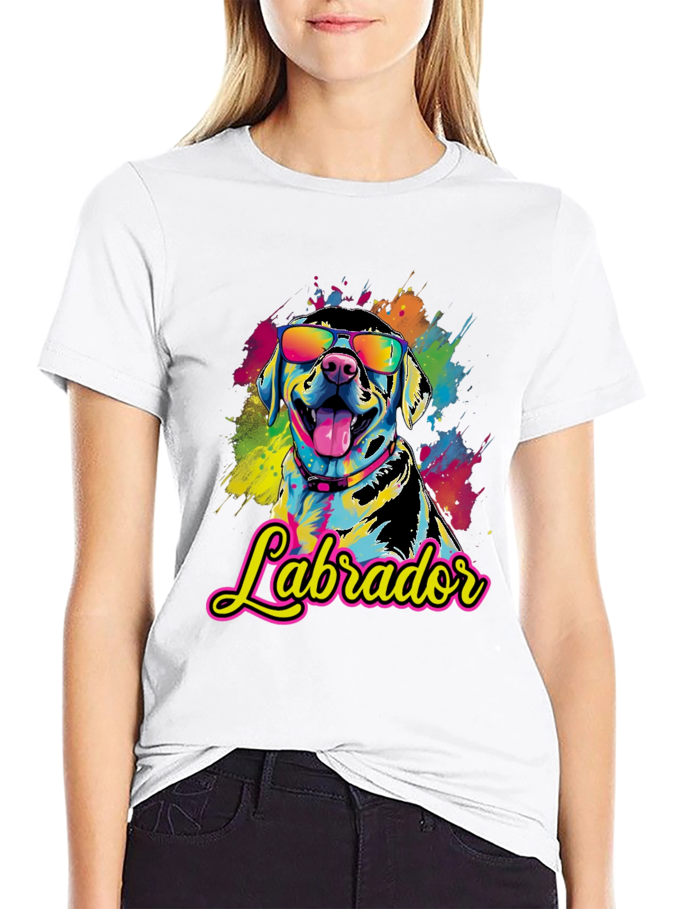 Cool Labrador T-Shirt - Vibrant Dog Graphic Tee