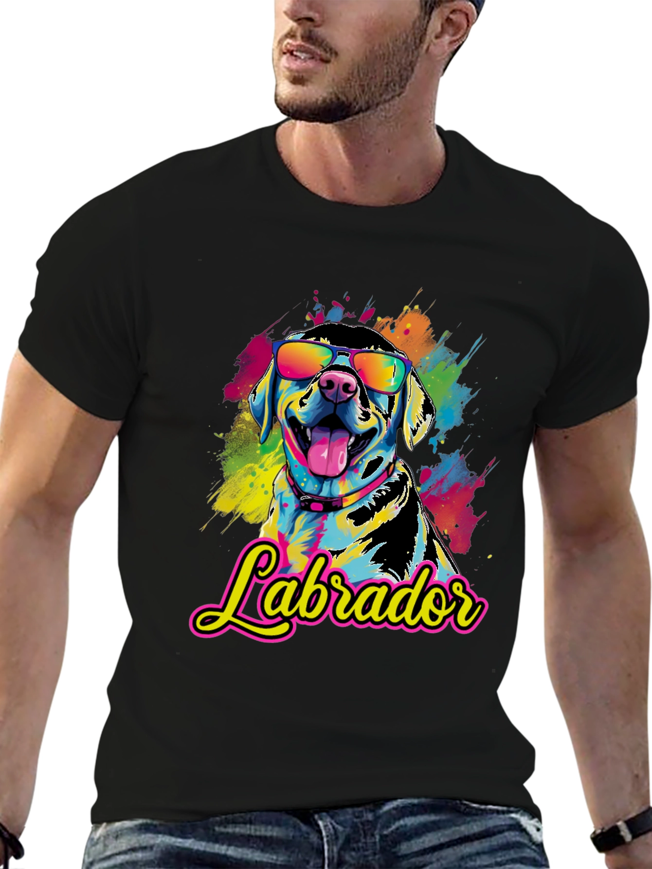 Cool Labrador T-Shirt - Vibrant Dog Graphic Tee