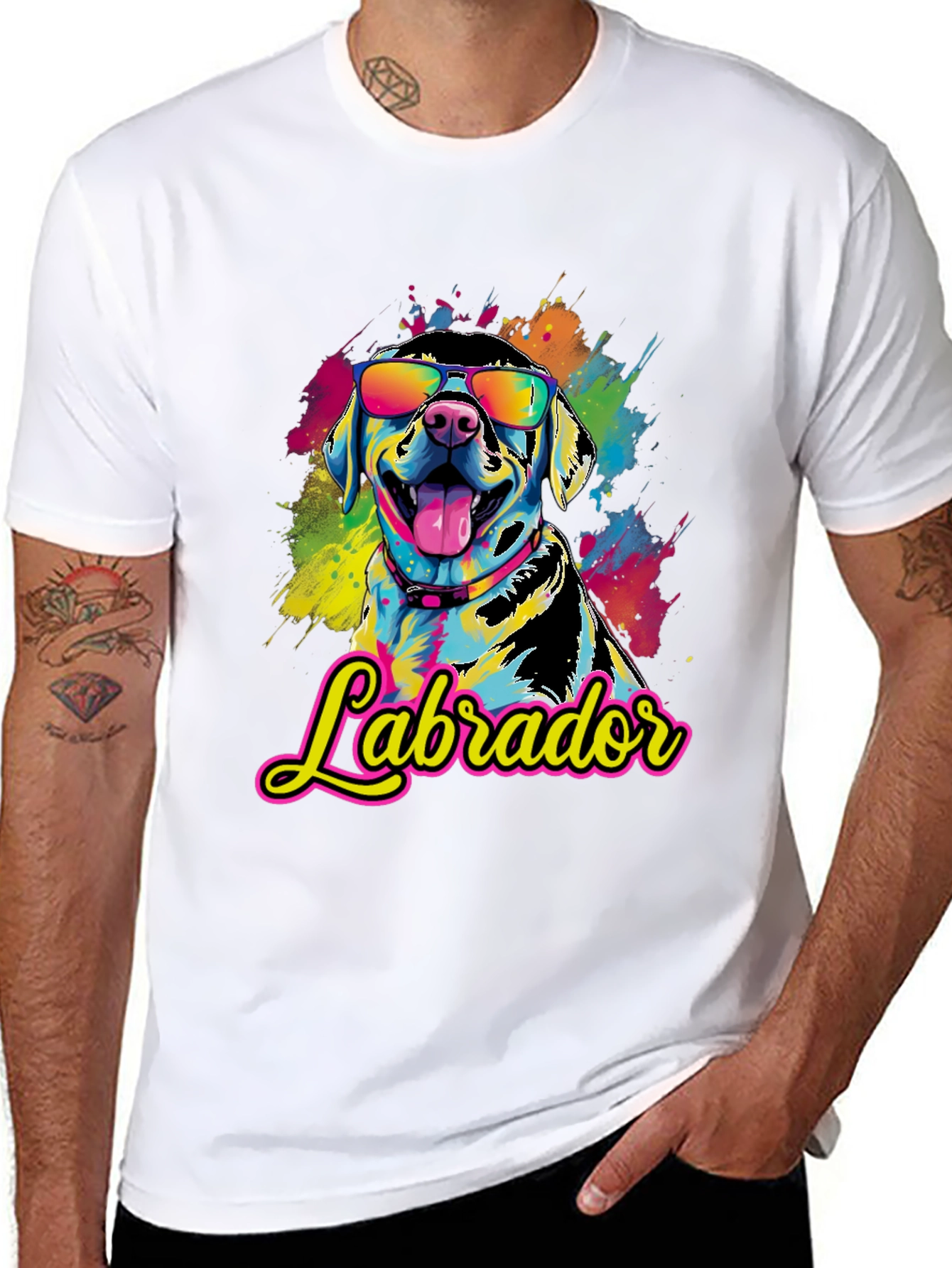 Cool Labrador T-Shirt - Vibrant Dog Graphic Tee