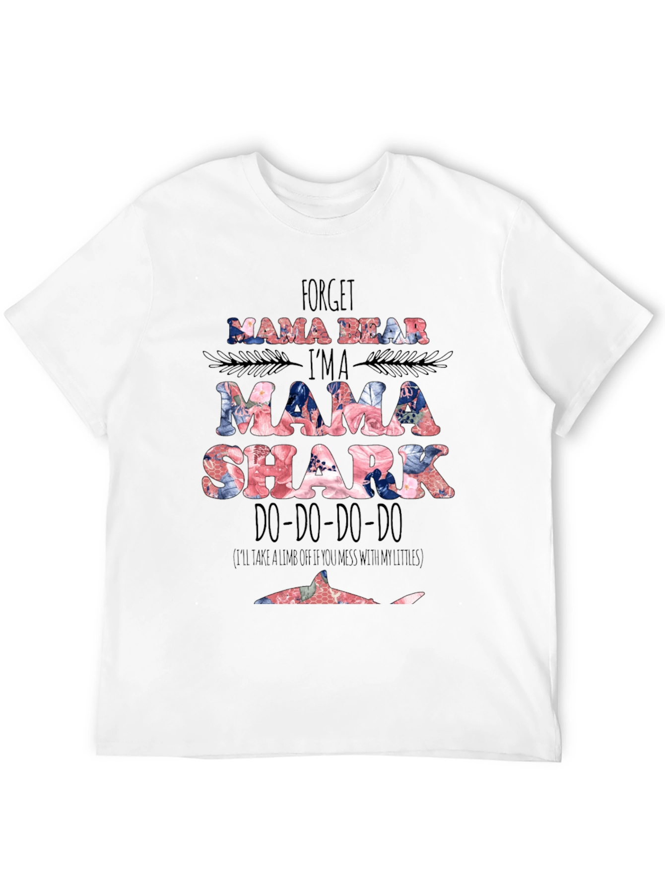 Mama Shark Graphic Tee - Floral Design