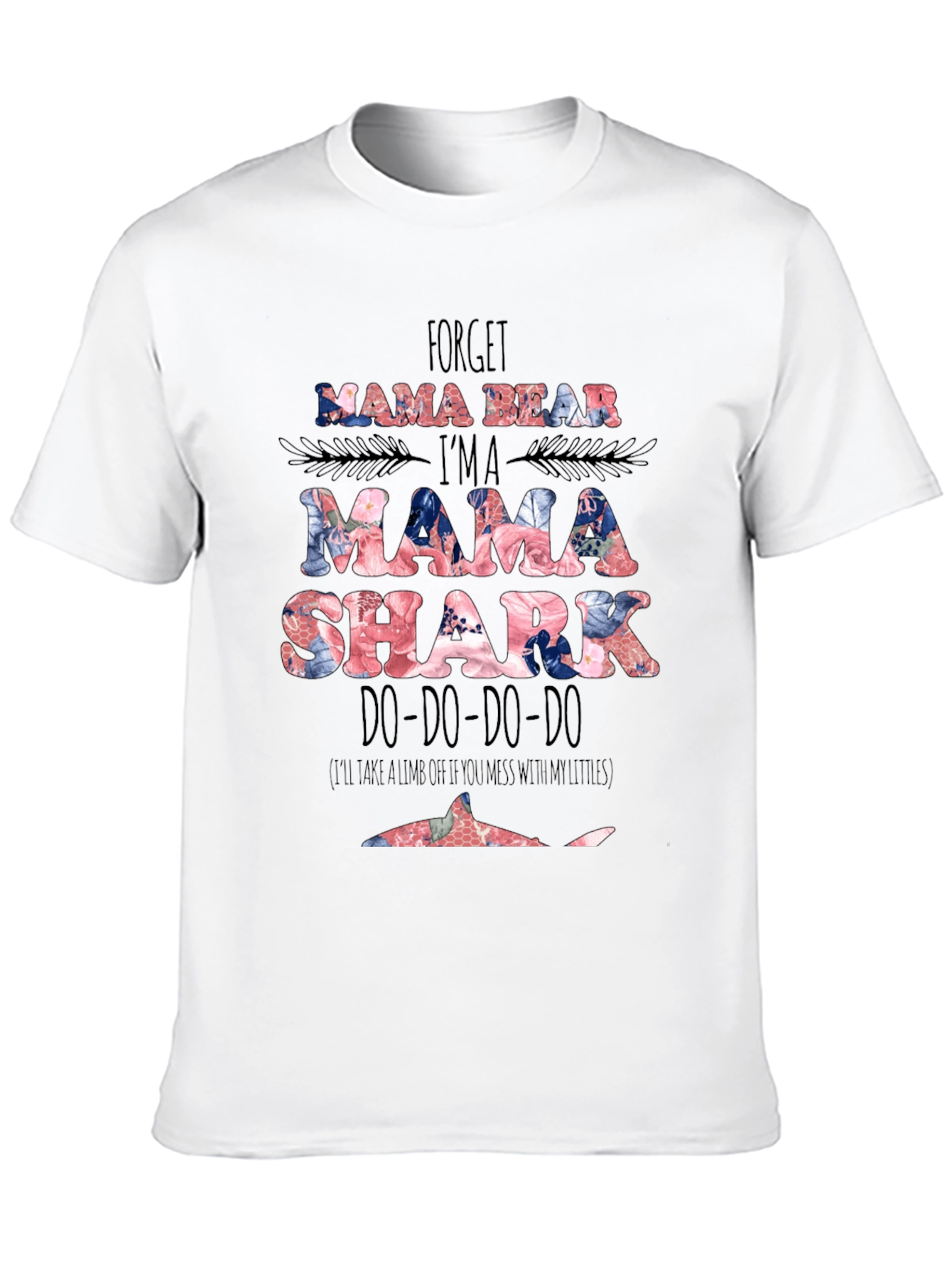 Mama Shark Graphic Tee - Floral Design