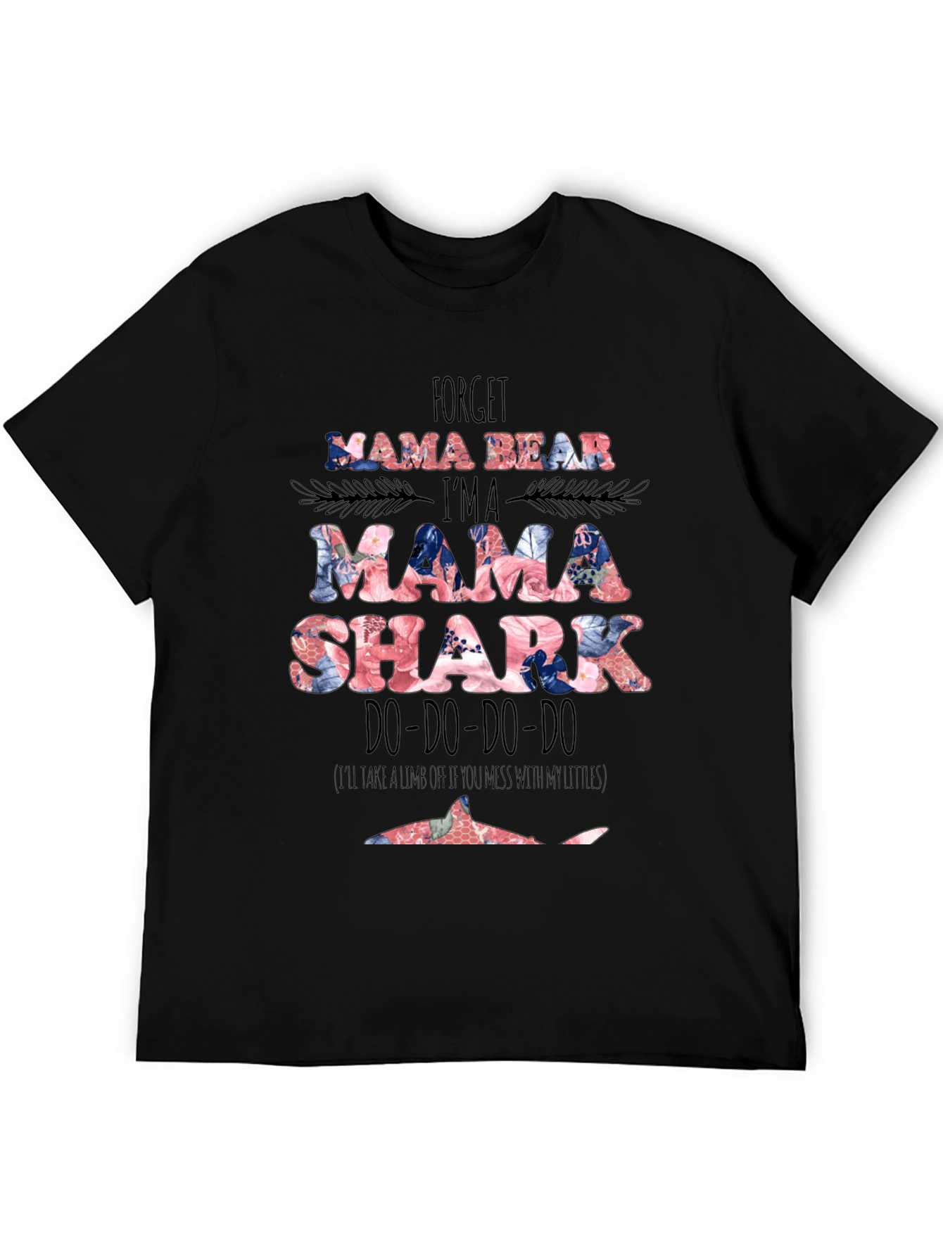 Mama Shark Graphic Tee - Floral Design