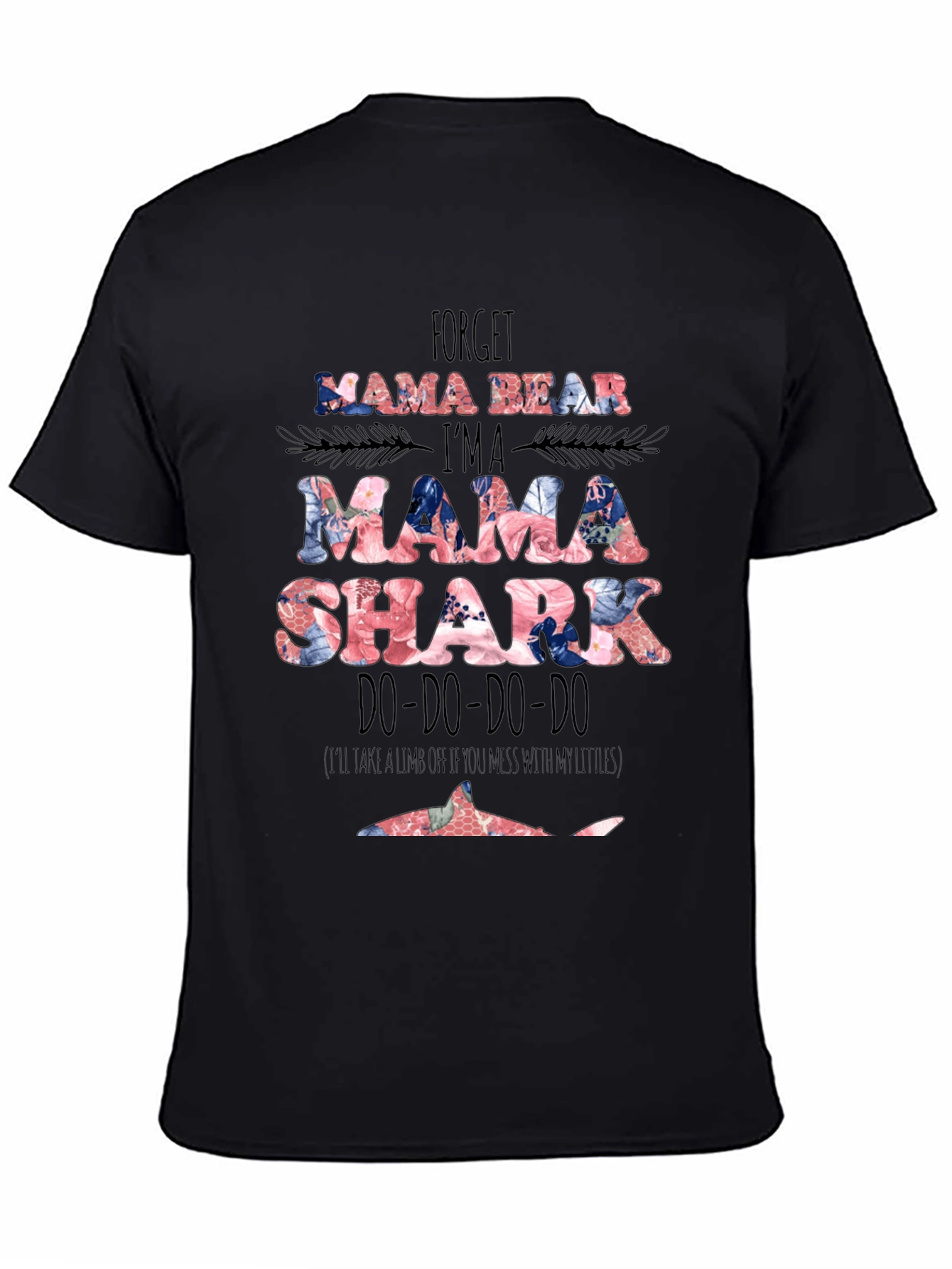 Mama Shark Graphic Tee - Floral Design