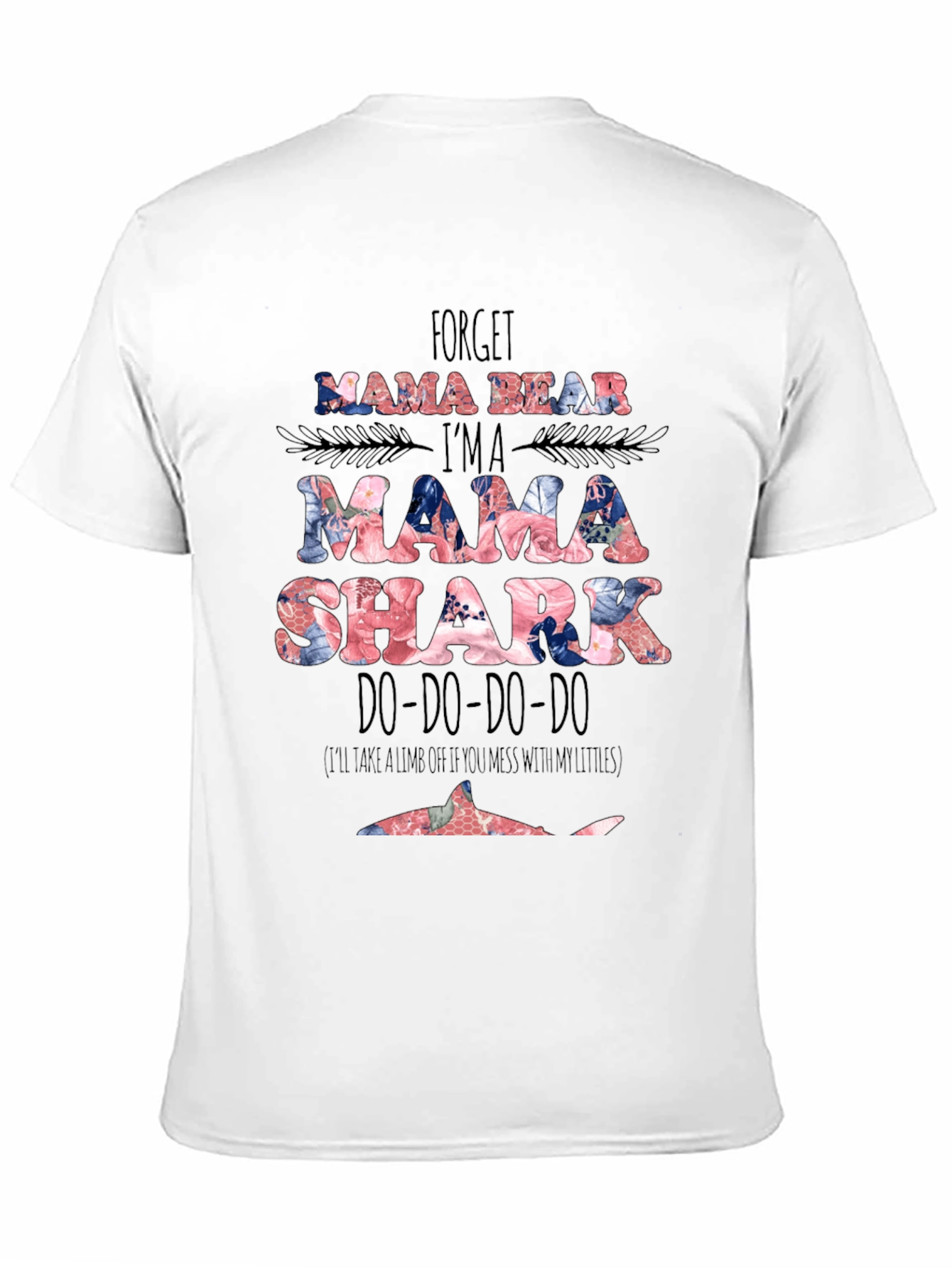 Mama Shark Graphic Tee - Floral Design