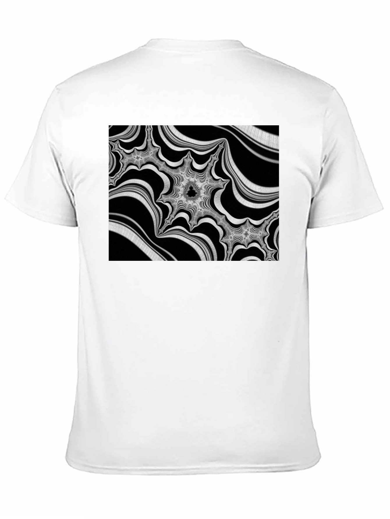 Abstract Fractal Graphic Black T-Shirt