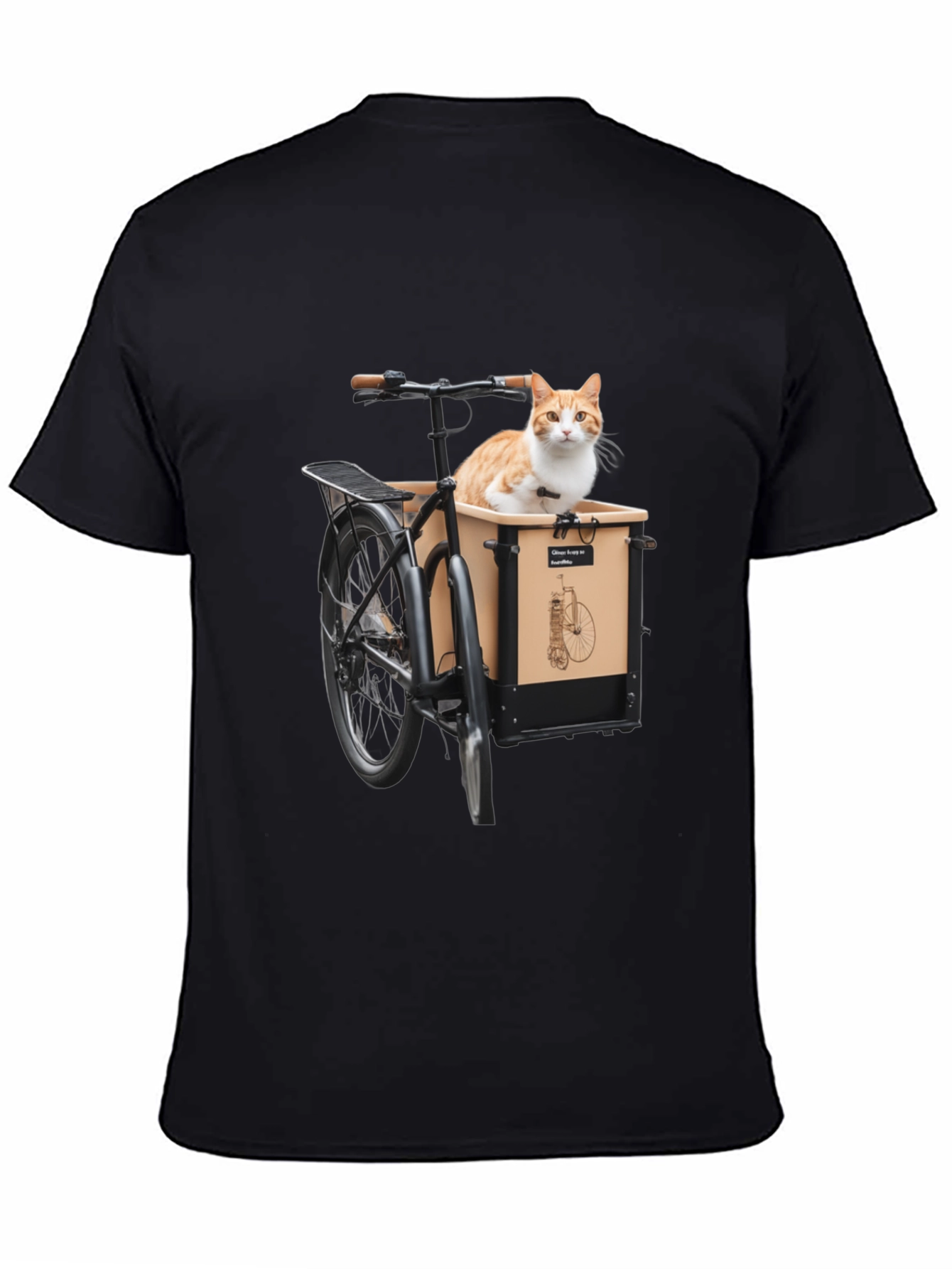 Cat in Bike T-Shirt - Whimsical Graphic Tee
