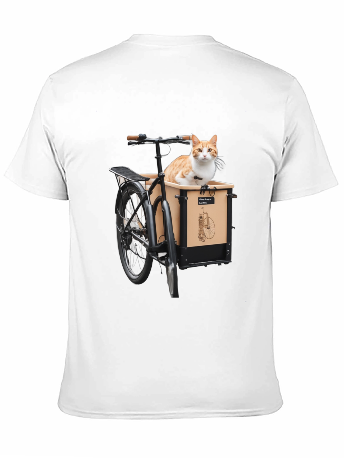 Cat in Bike T-Shirt - Whimsical Graphic Tee