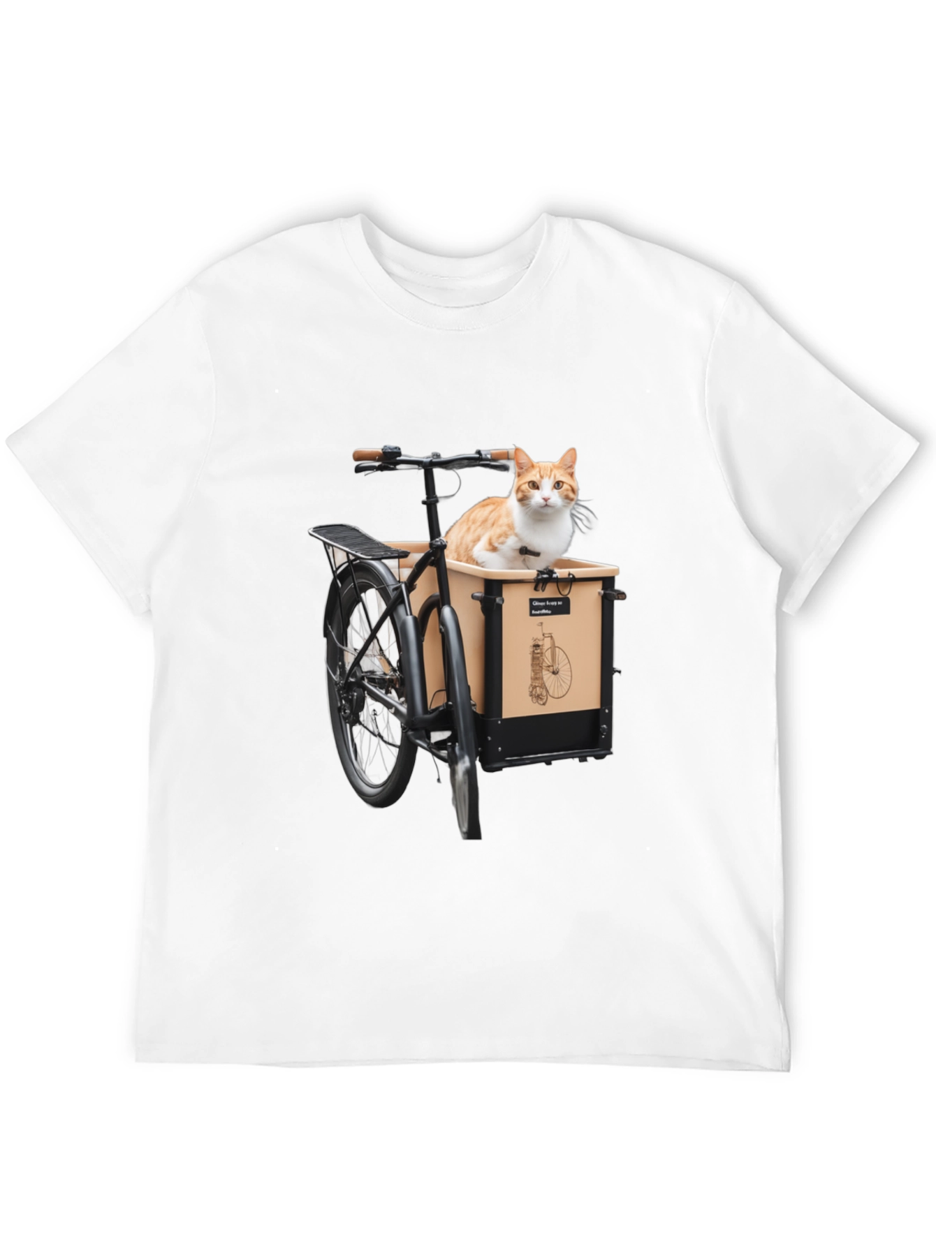 Cat in Bike T-Shirt - Whimsical Graphic Tee