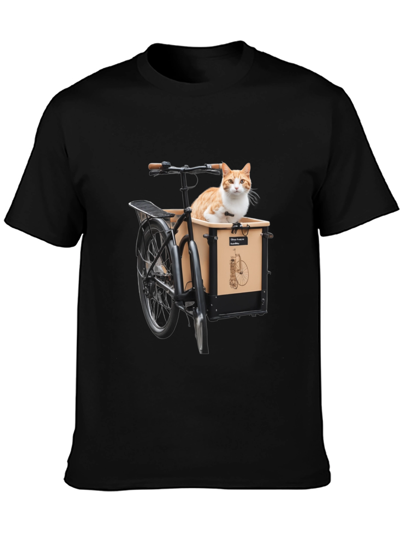 Cat in Bike T-Shirt - Whimsical Graphic Tee