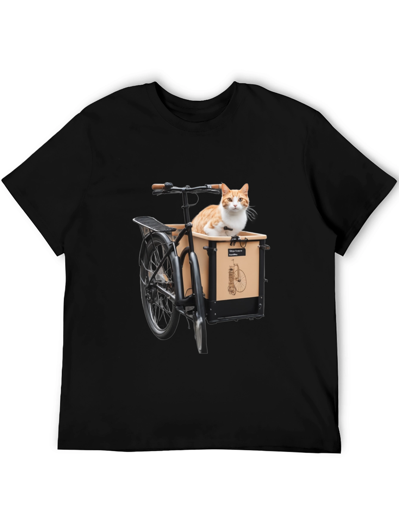 Cat in Bike T-Shirt - Whimsical Graphic Tee