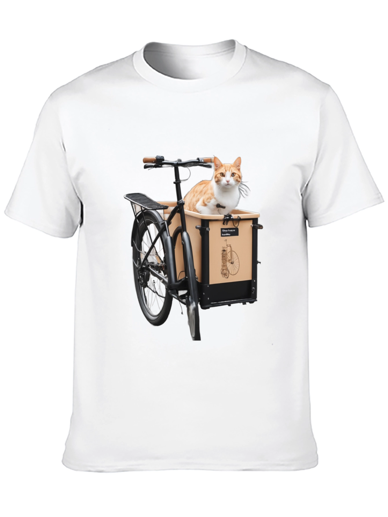 Cat in Bike T-Shirt - Whimsical Graphic Tee