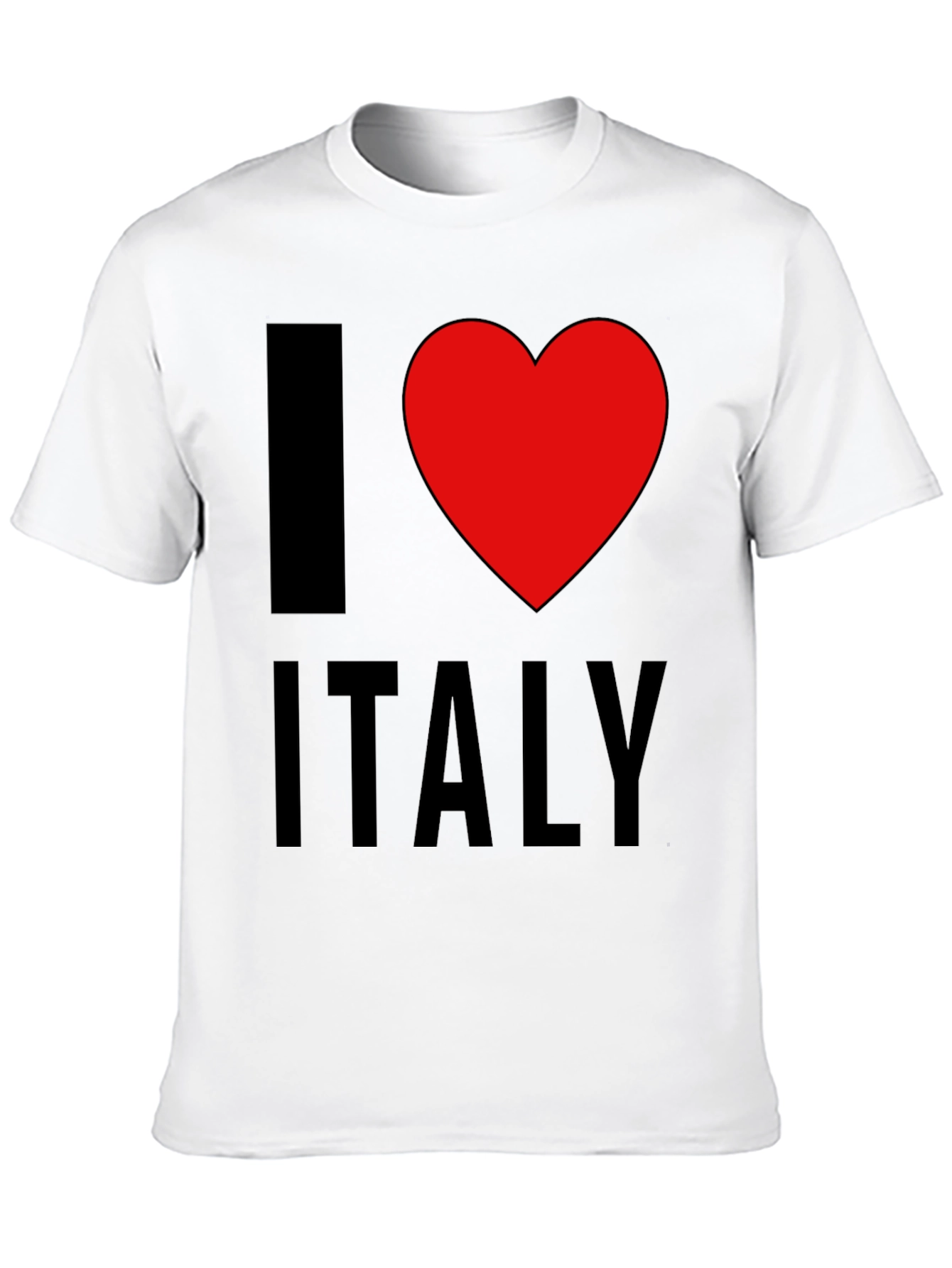 I Love Italy T-Shirt - Black Cotton Tee