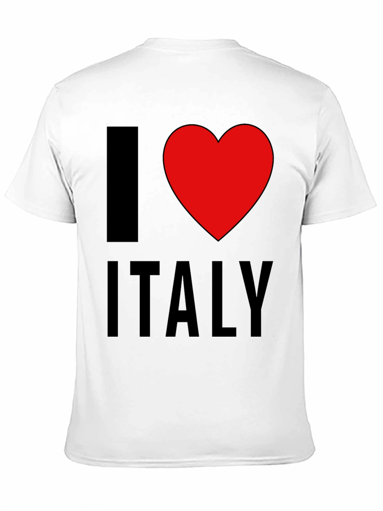 I Love Italy T-Shirt - Black Cotton Tee