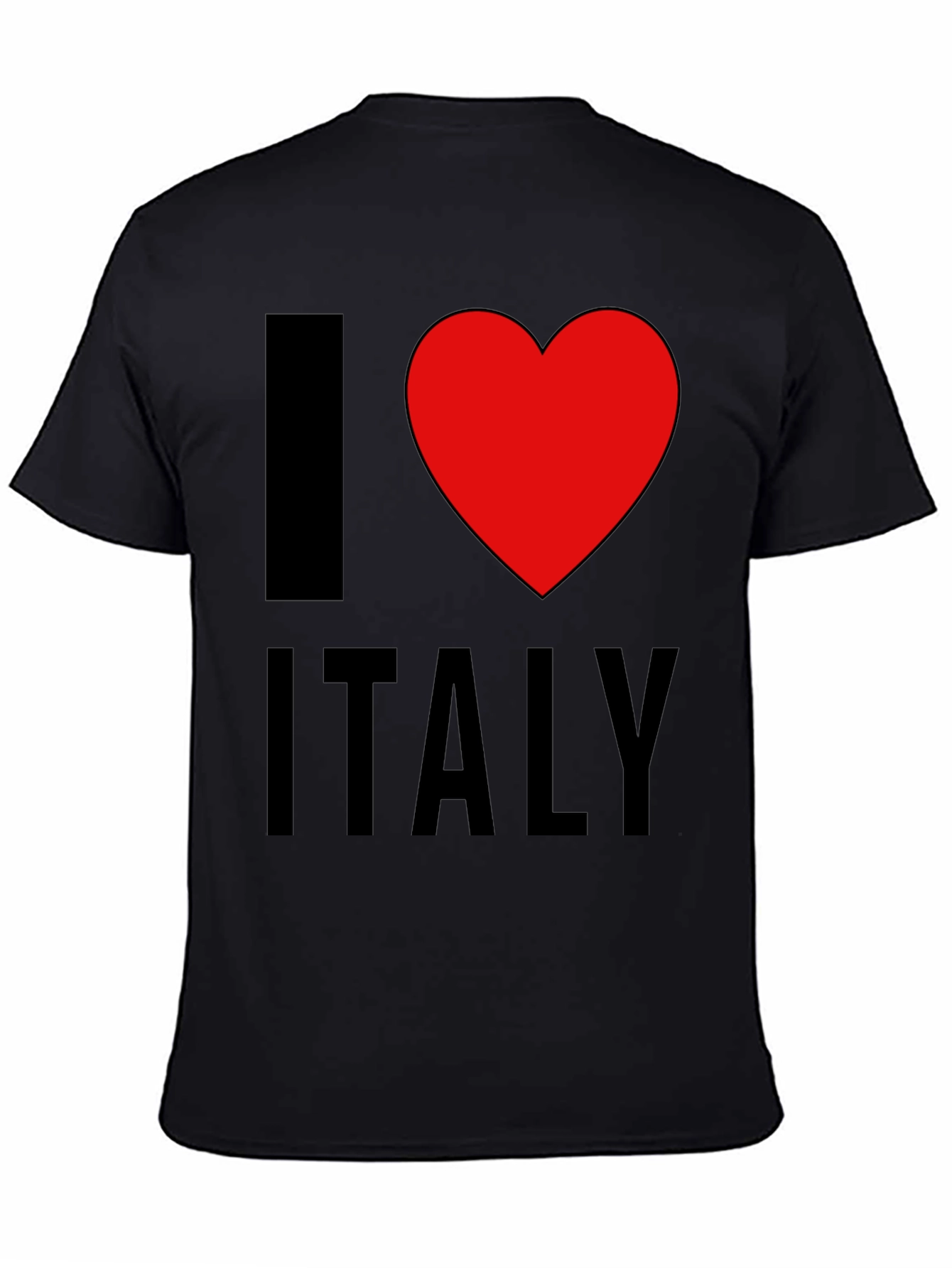 I Love Italy T-Shirt - Black Cotton Tee
