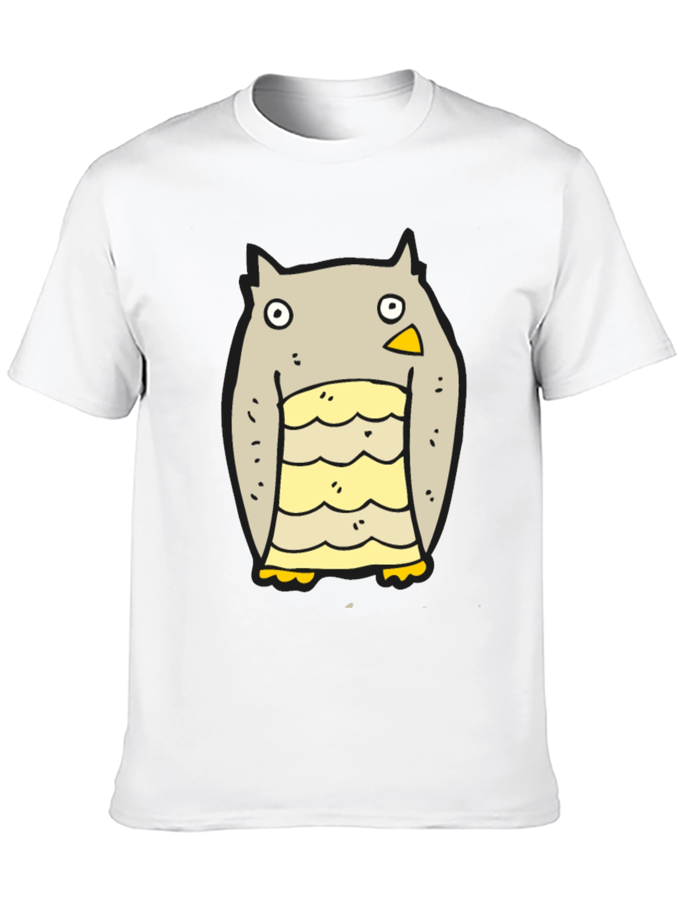 Cartoon Owl Graphic Black T-Shirt