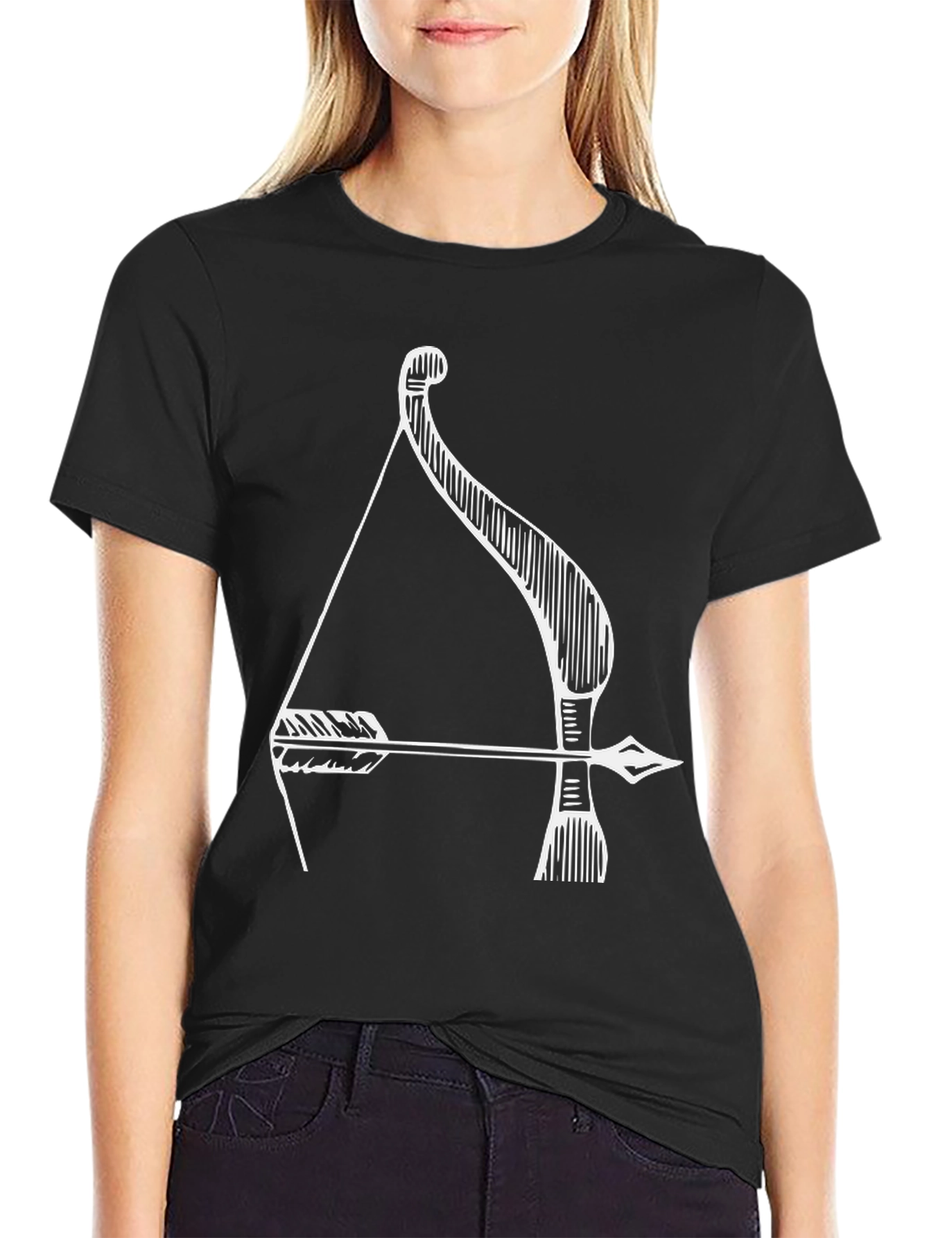 Archer Bow & Arrow Graphic Tee - Black Cotton