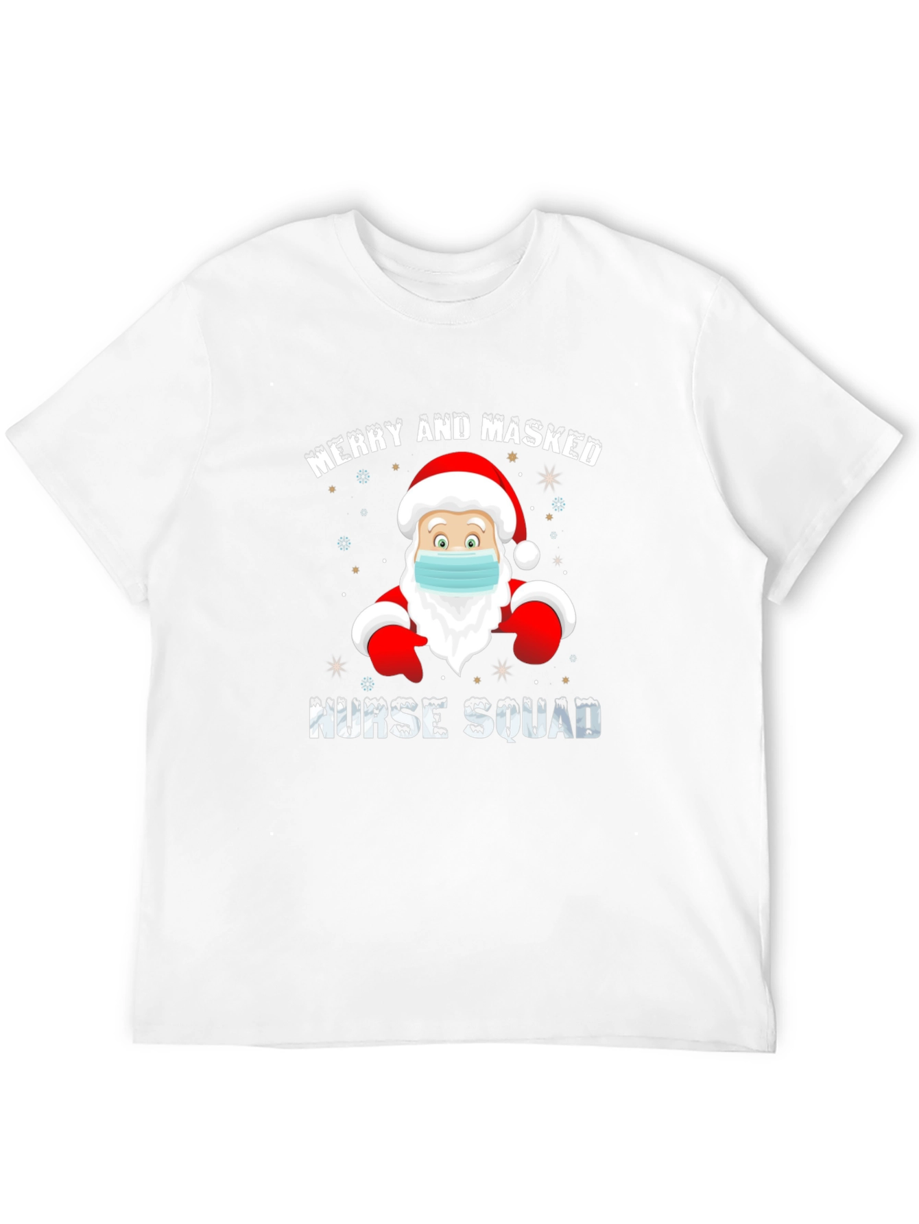 Merry and Masked Nurse Squad Christmas T-Shirt