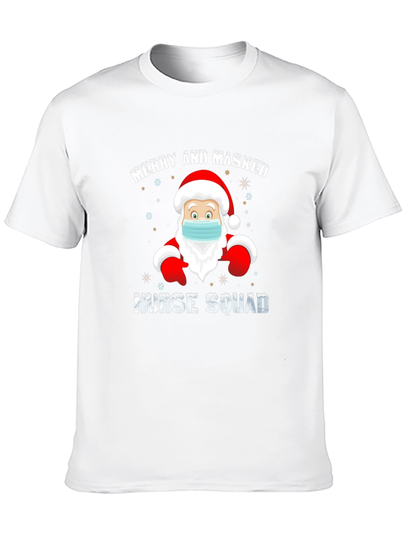 Merry and Masked Nurse Squad Christmas T-Shirt