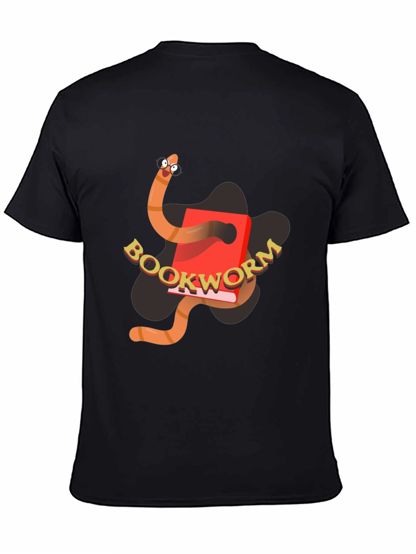 Bookworm Graphic Tee - Black Cotton T-Shirt