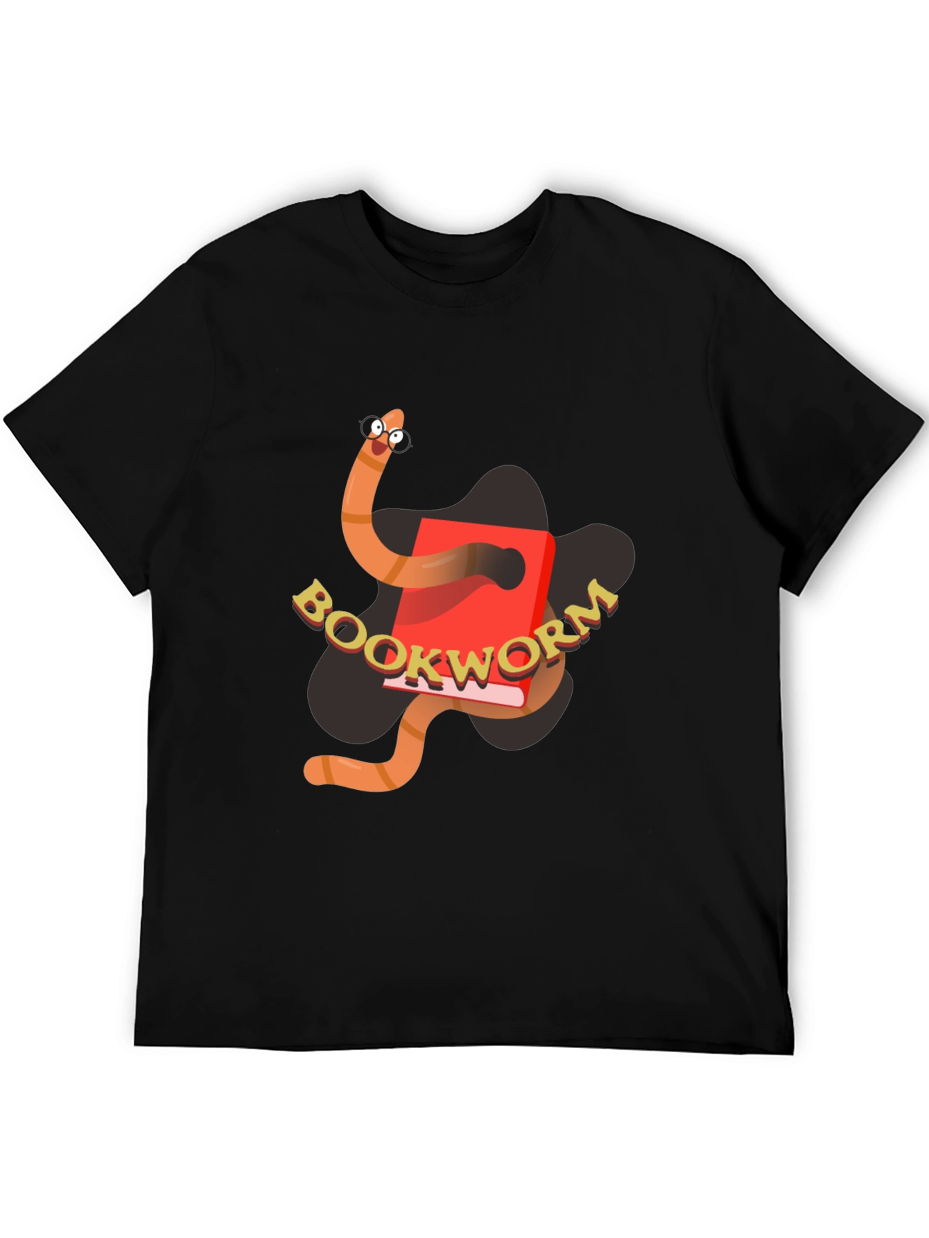 Bookworm Graphic Tee - Black Cotton T-Shirt
