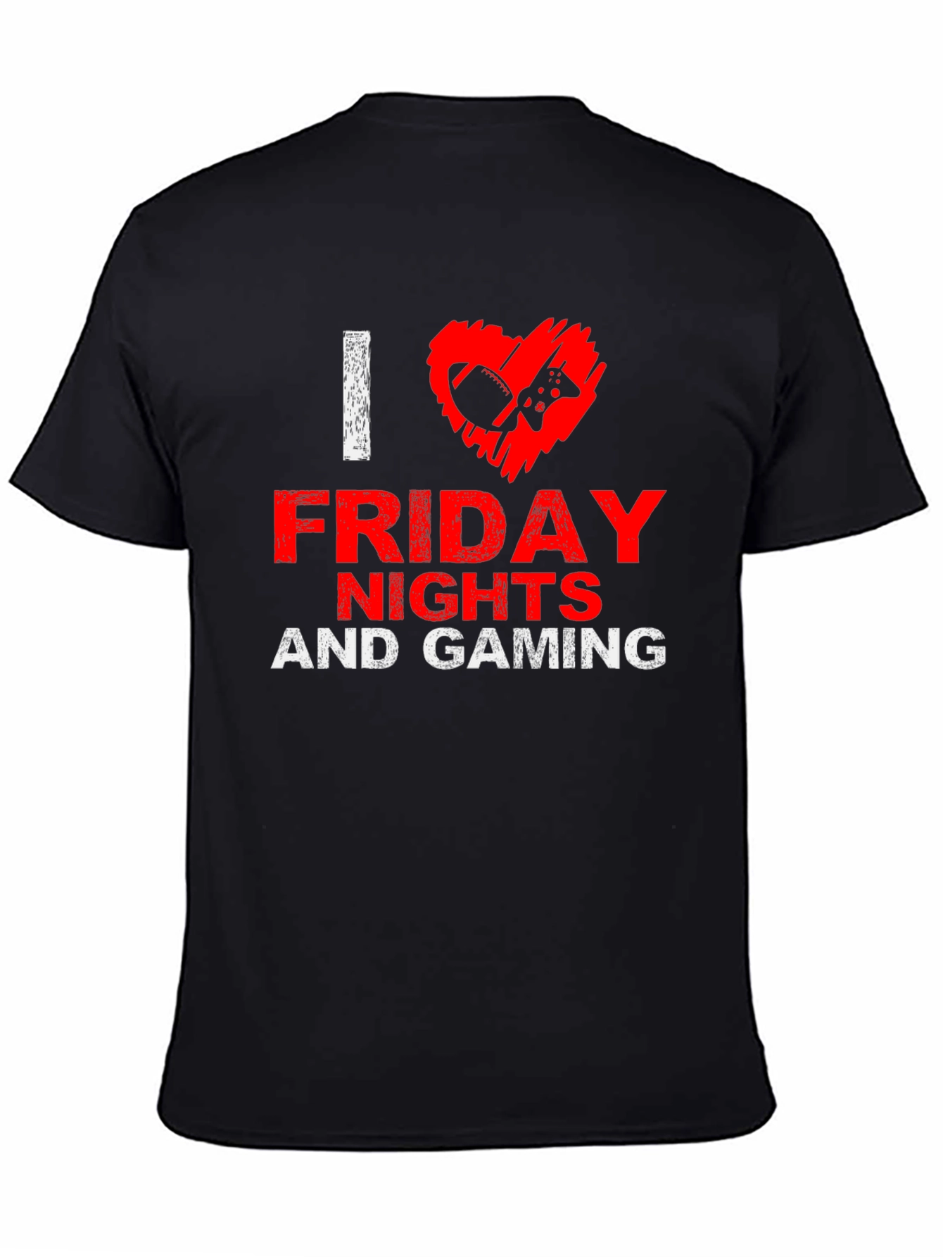 I Love Friday Nights and Gaming Black T-Shirt