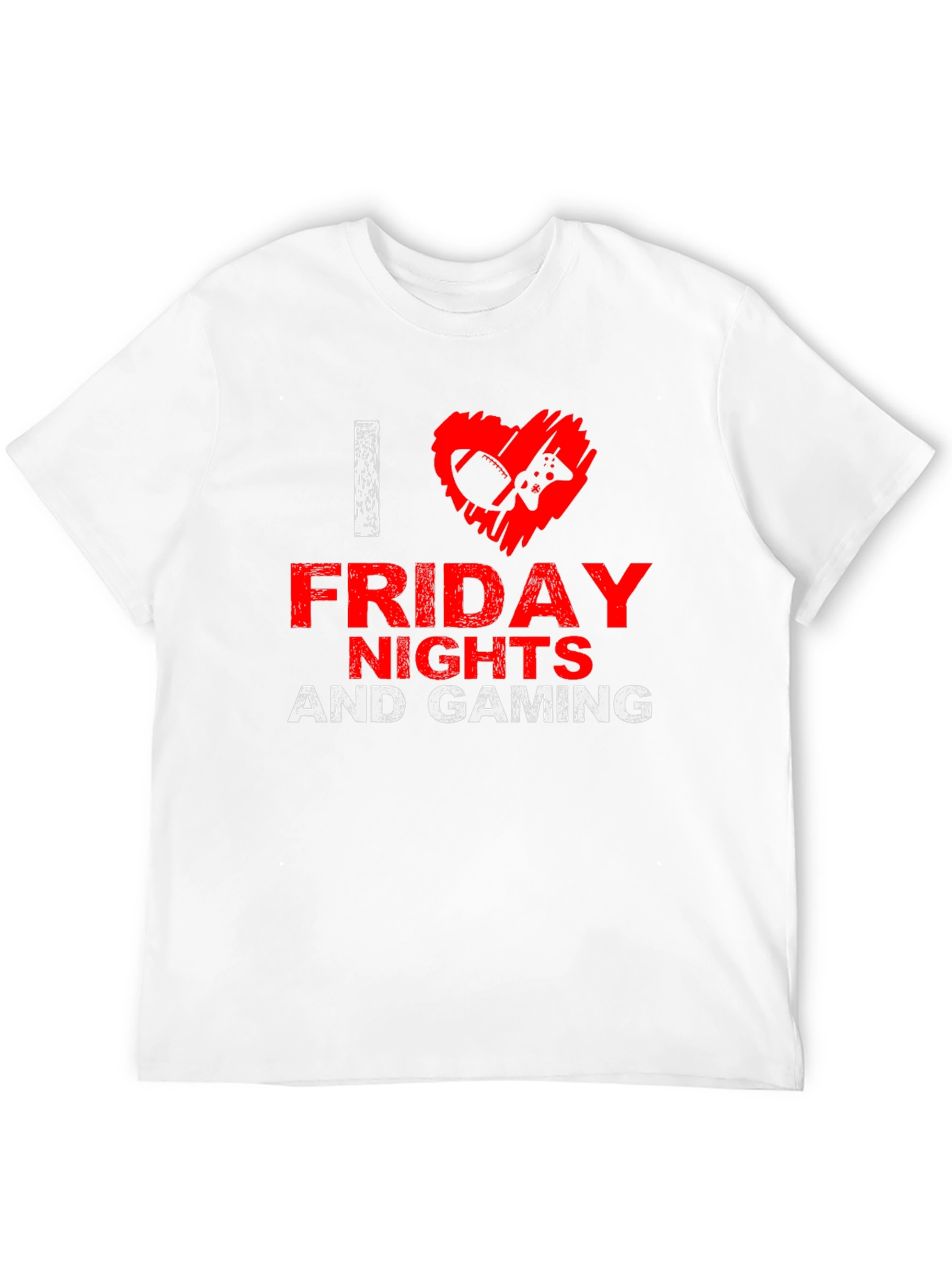 I Love Friday Nights and Gaming Black T-Shirt
