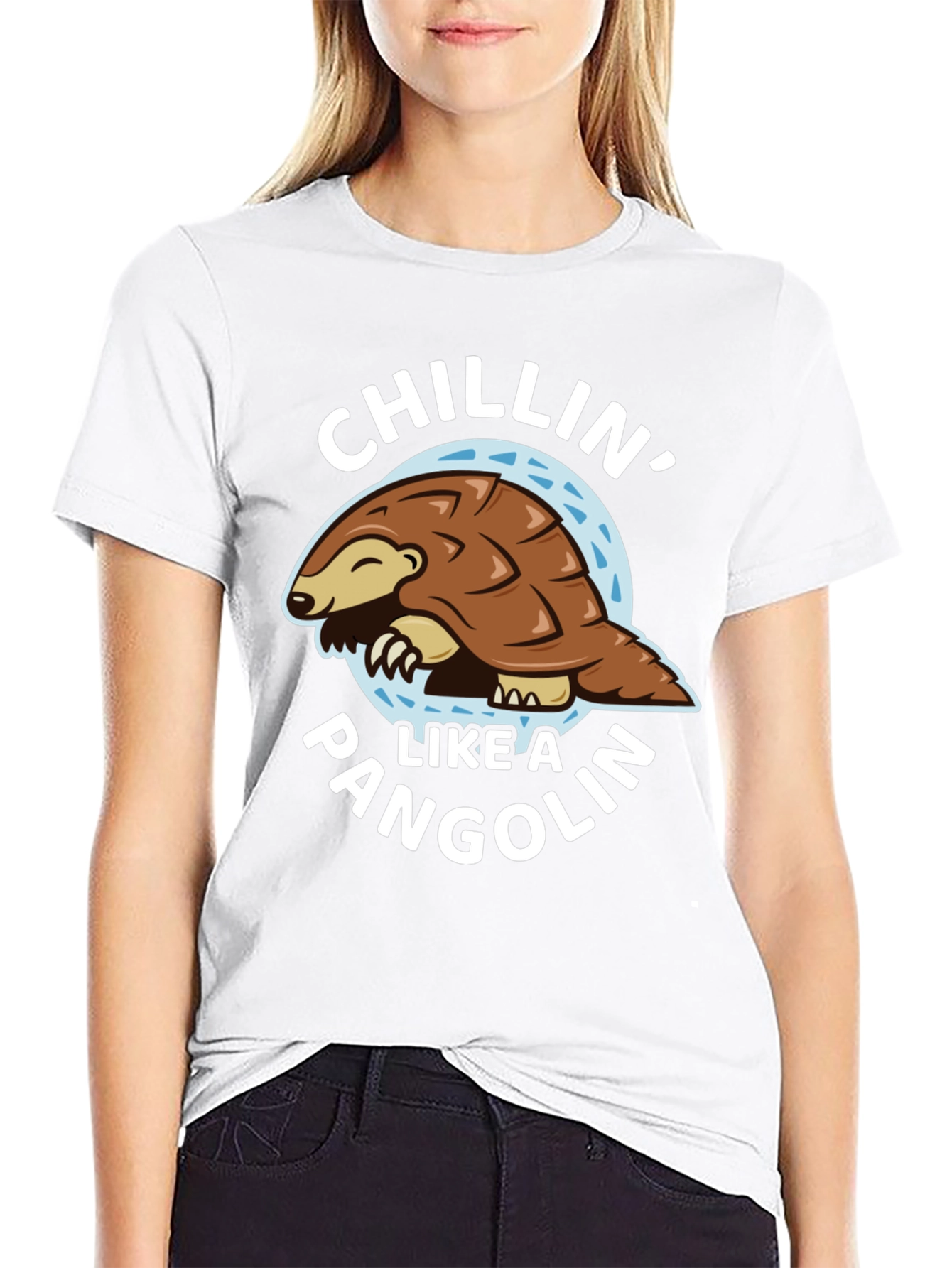 Chillin Like a Pangolin Black T-Shirt