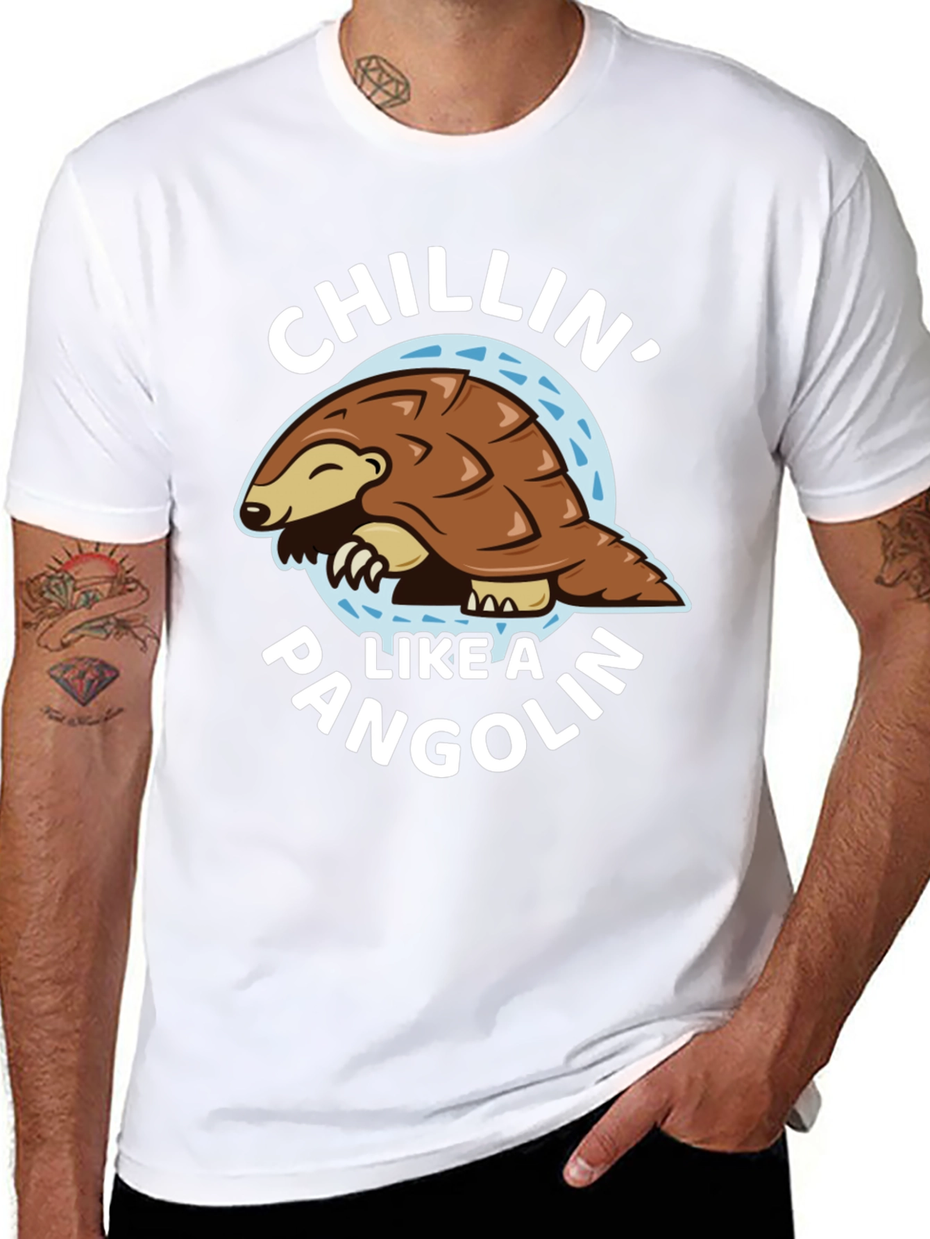 Chillin Like a Pangolin Black T-Shirt
