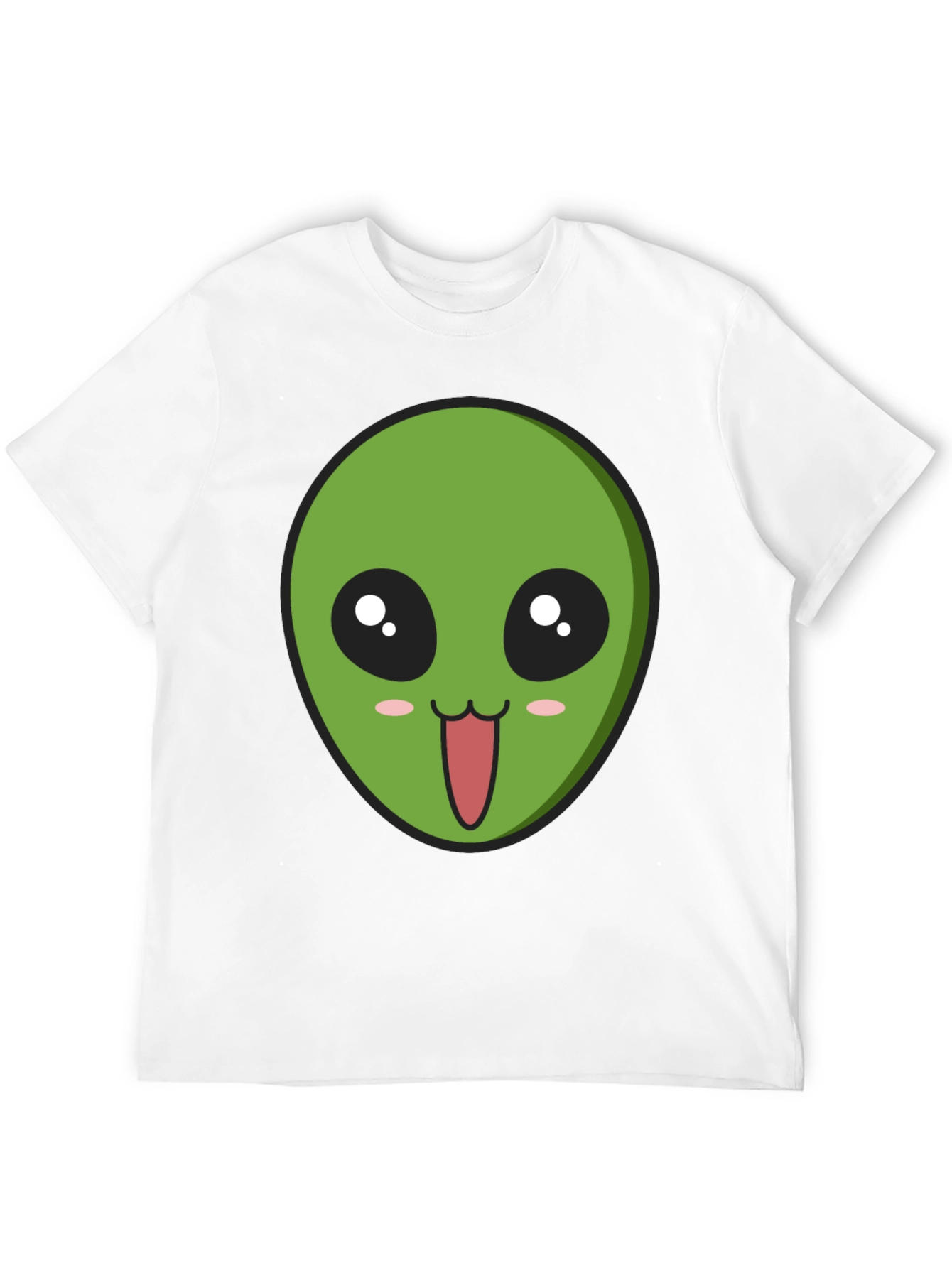 Alien Face Graphic Tee - Black Cotton Comfort