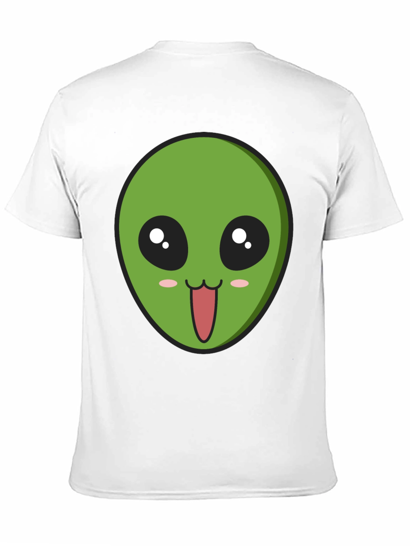 Alien Face Graphic Tee - Black Cotton Comfort