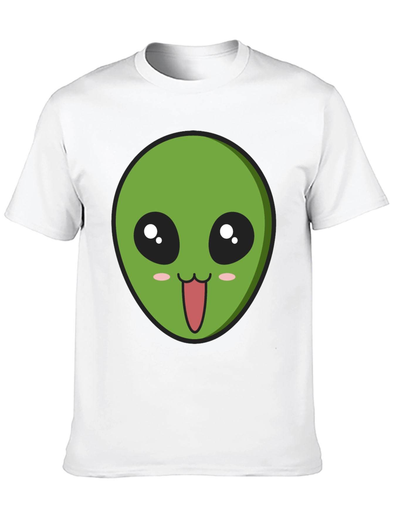 Alien Face Graphic Tee - Black Cotton Comfort