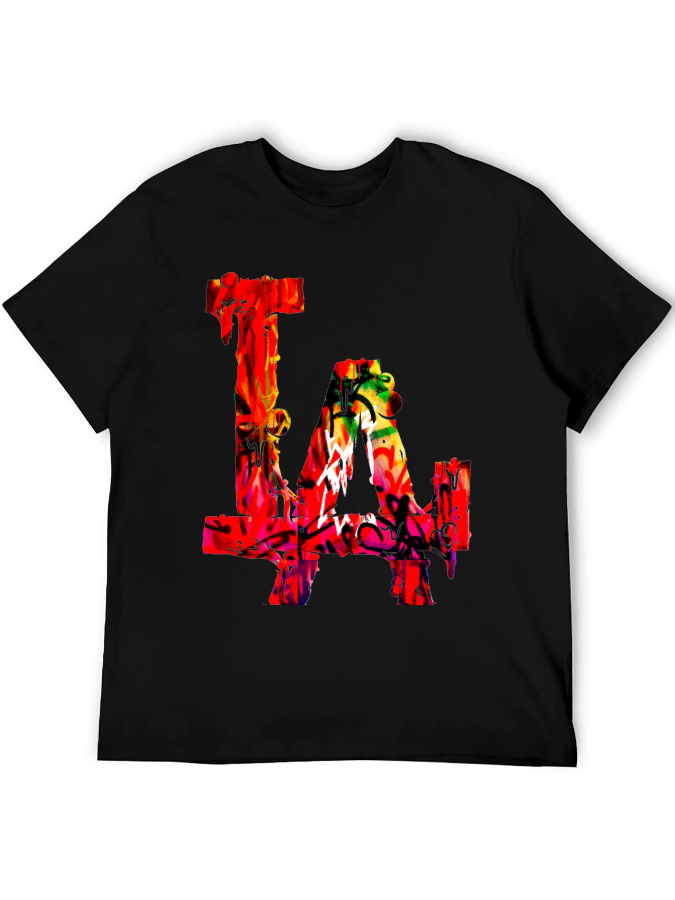 LA Graffiti Art Black T-Shirt