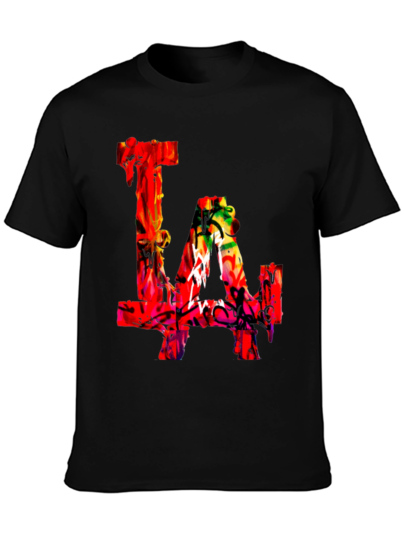 LA Graffiti Art Black T-Shirt