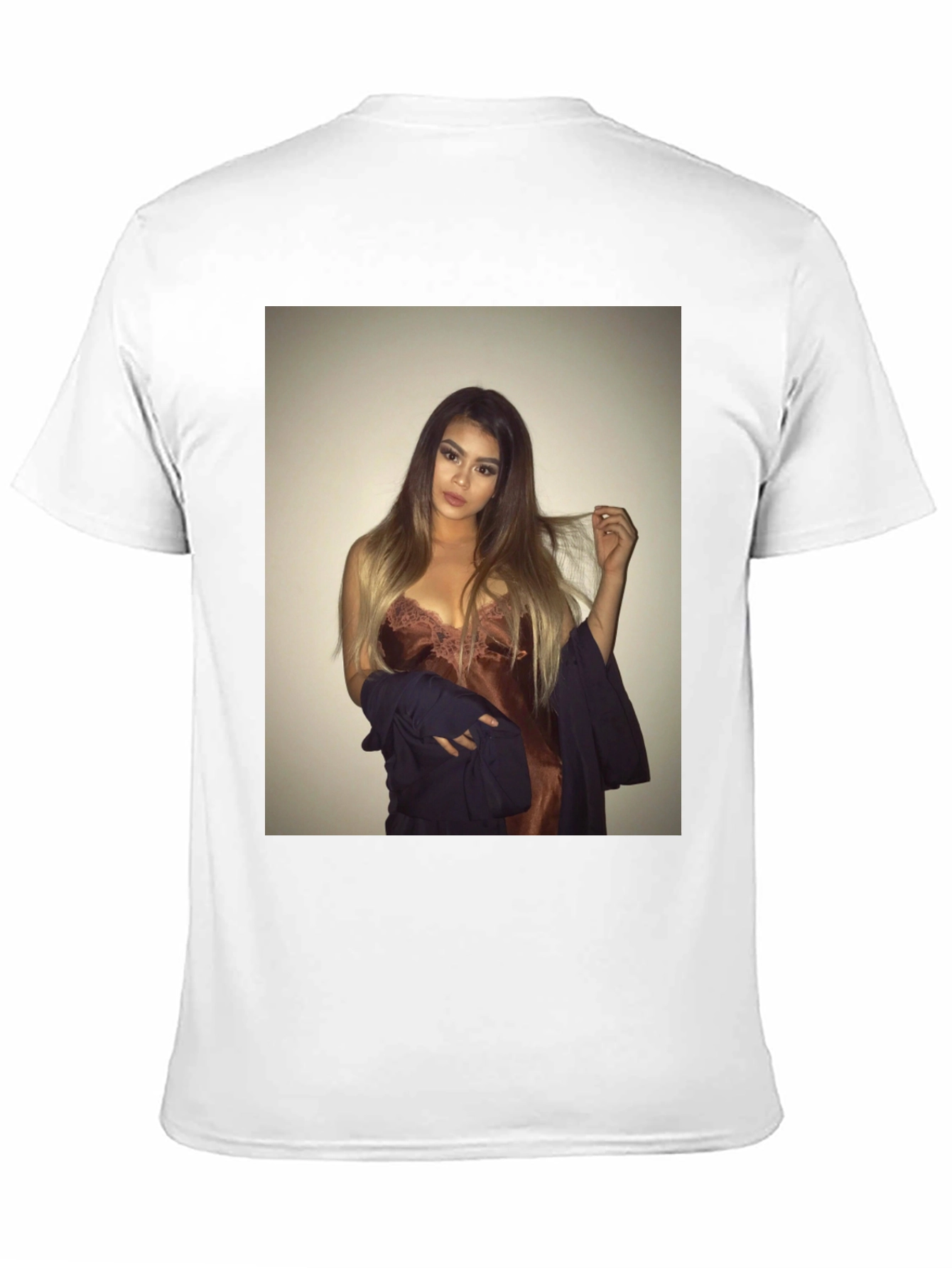 Black Tee with Glamorous Woman Graphic