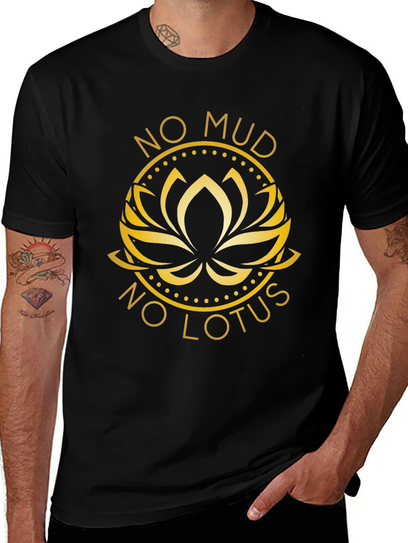 No Mud No Lotus Graphic Tee - Black