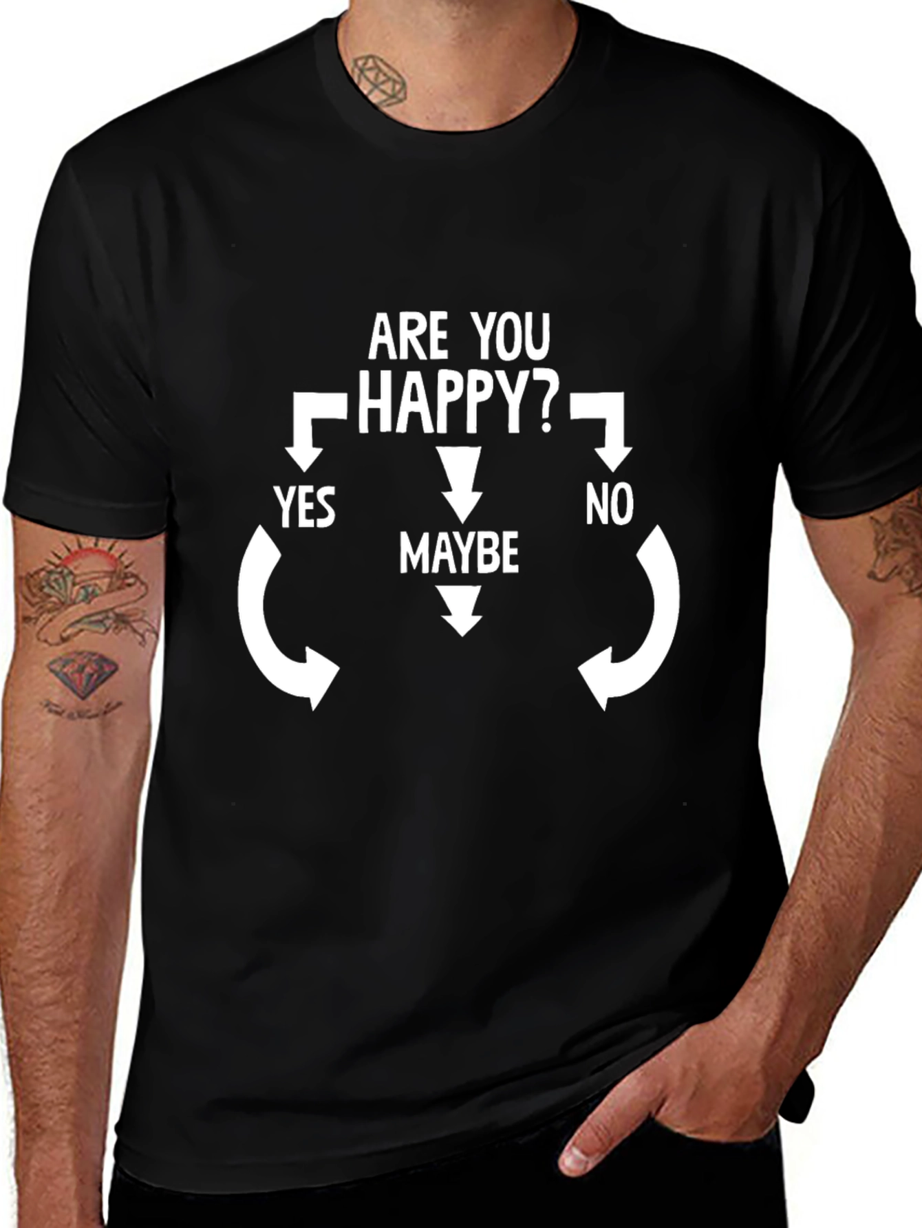 Funny Are You Happy Flowchart T-Shirt