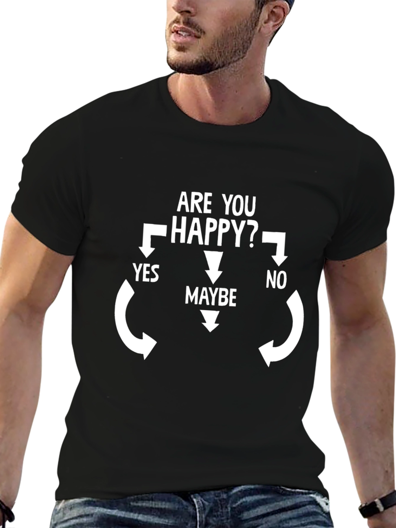 Funny Are You Happy Flowchart T-Shirt