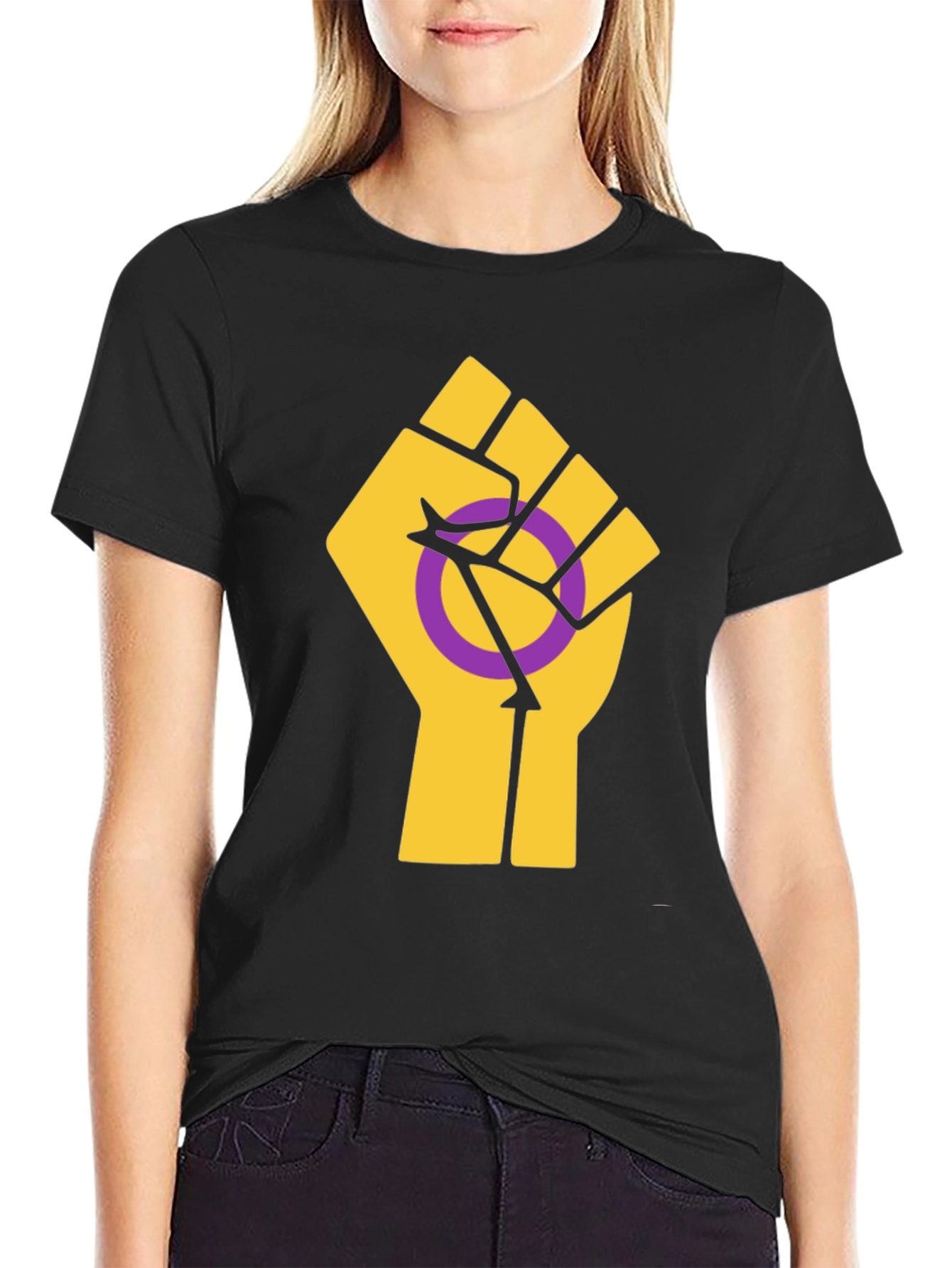 Intersex Pride T-Shirt - Solidarity Fist Graphic Tee