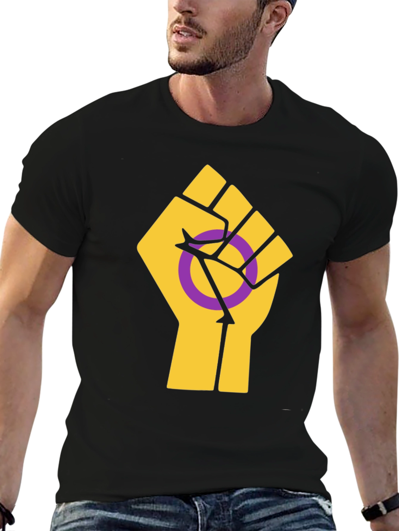 Intersex Pride T-Shirt - Solidarity Fist Graphic Tee