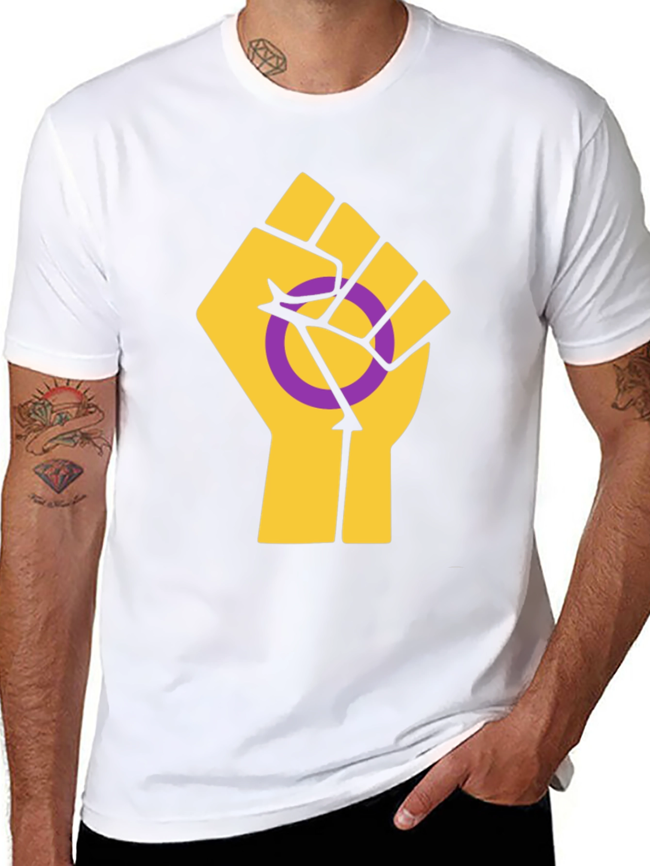 Intersex Pride T-Shirt - Solidarity Fist Graphic Tee
