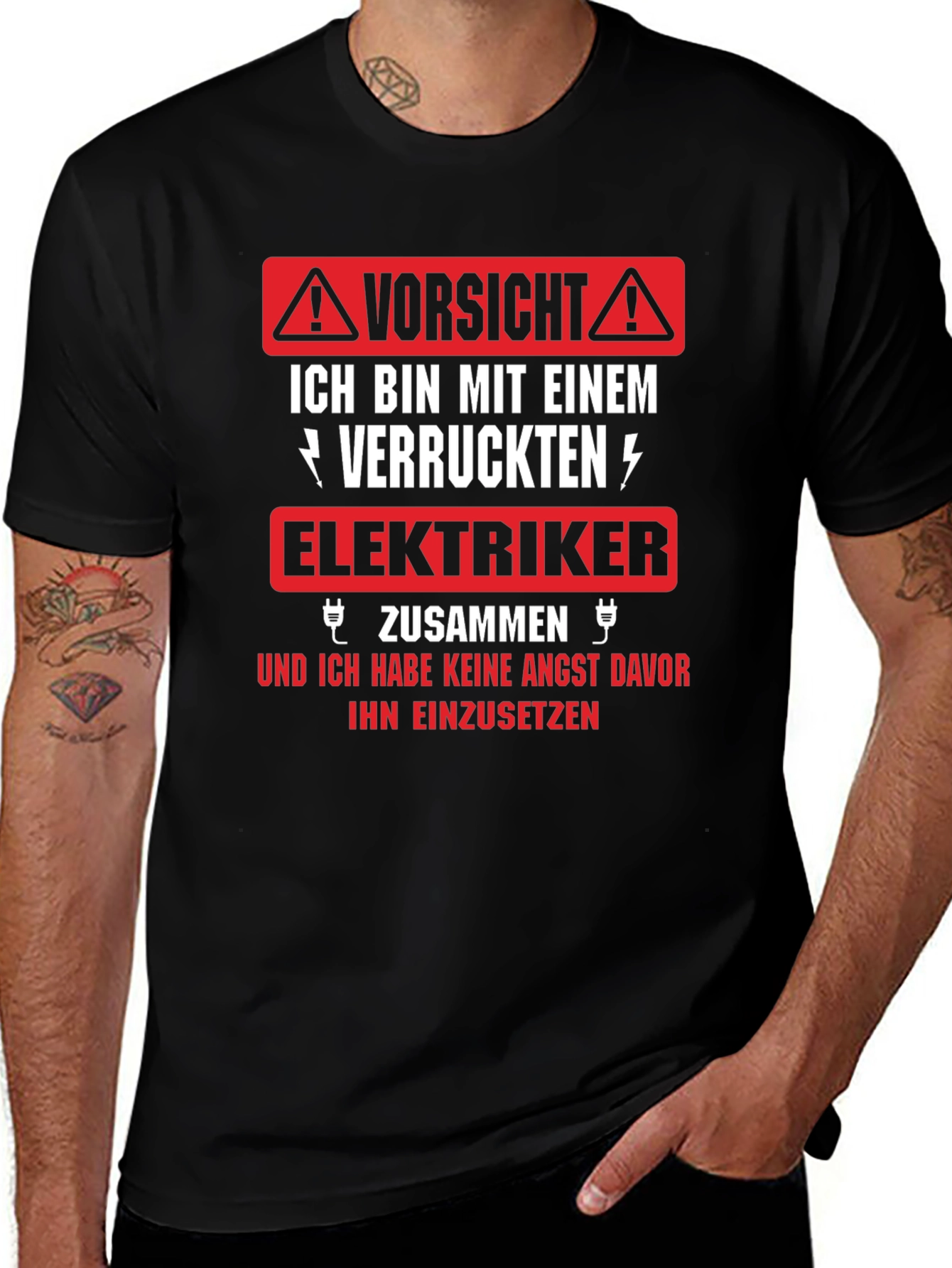 Funny Electrician T-Shirt - Vorsicht Elektriker!