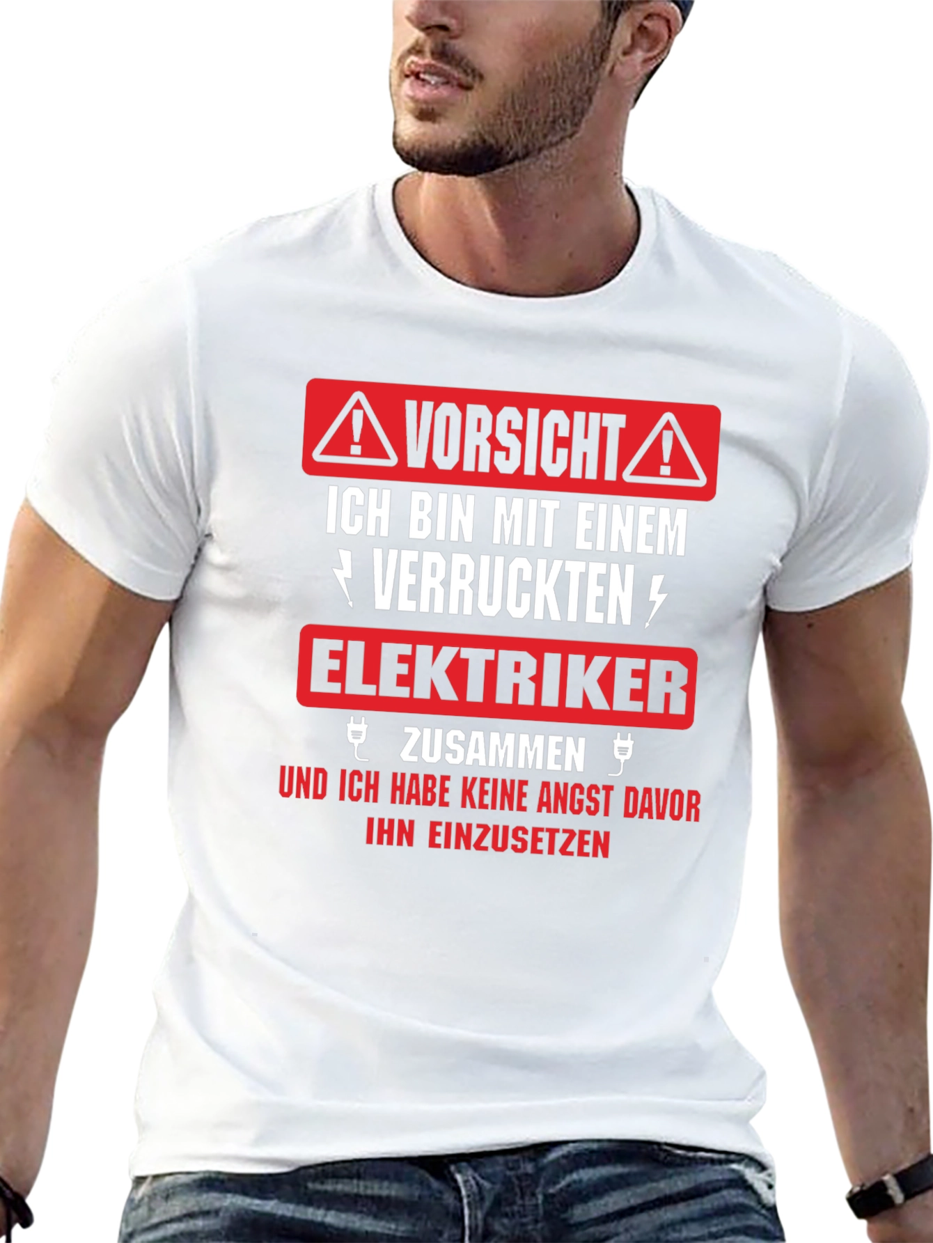 Funny Electrician T-Shirt - Vorsicht Elektriker!
