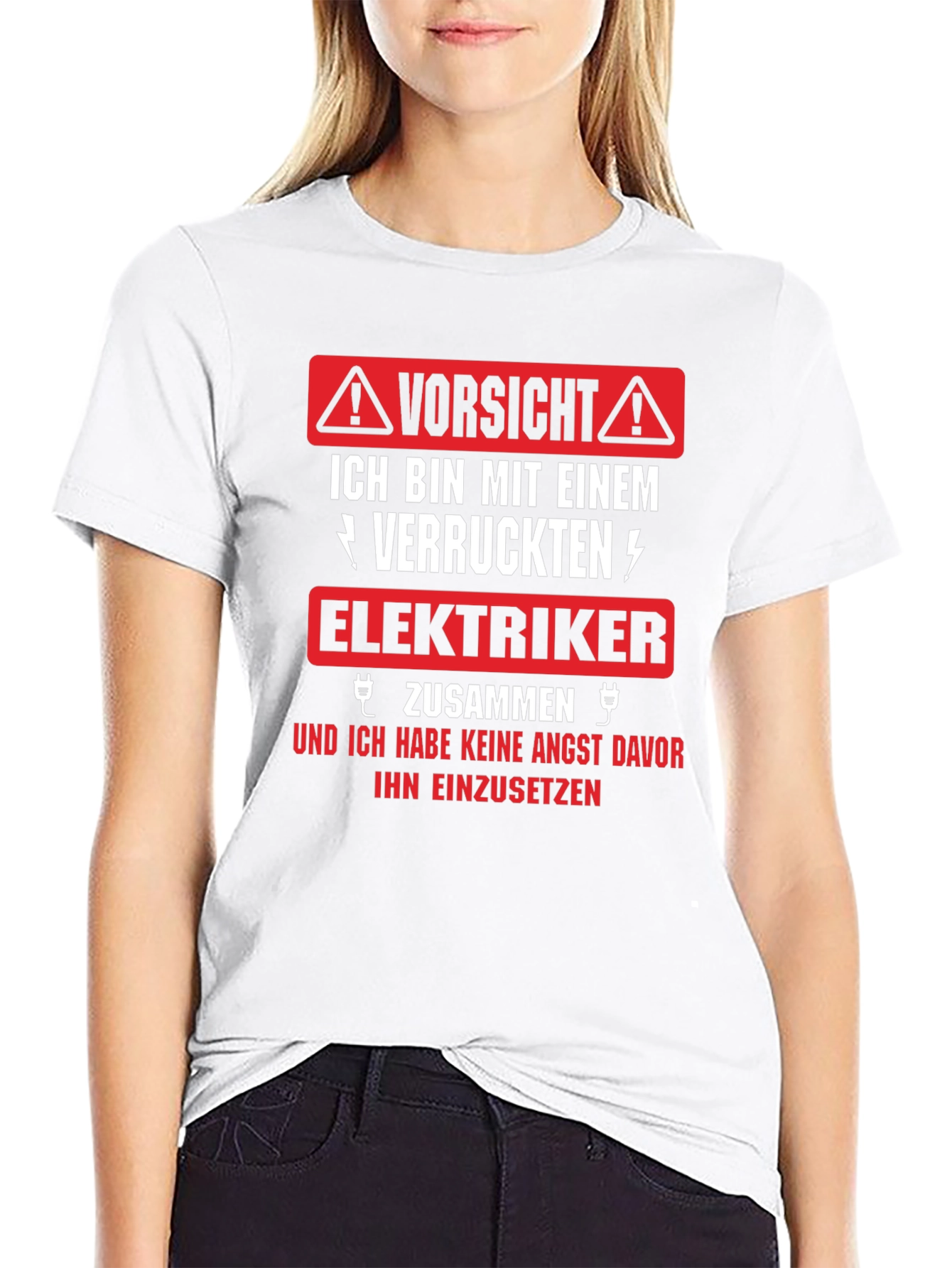 Funny Electrician T-Shirt - Vorsicht Elektriker!