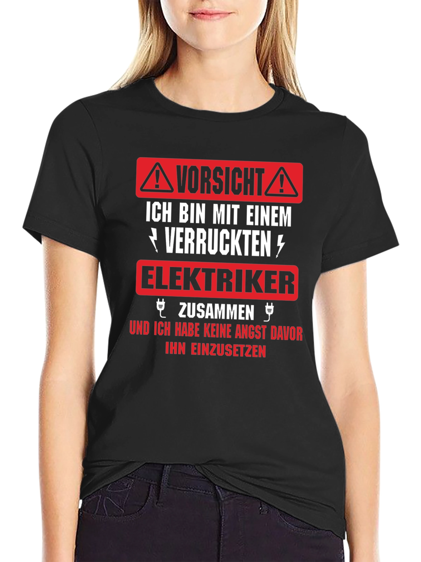 Funny Electrician T-Shirt - Vorsicht Elektriker!