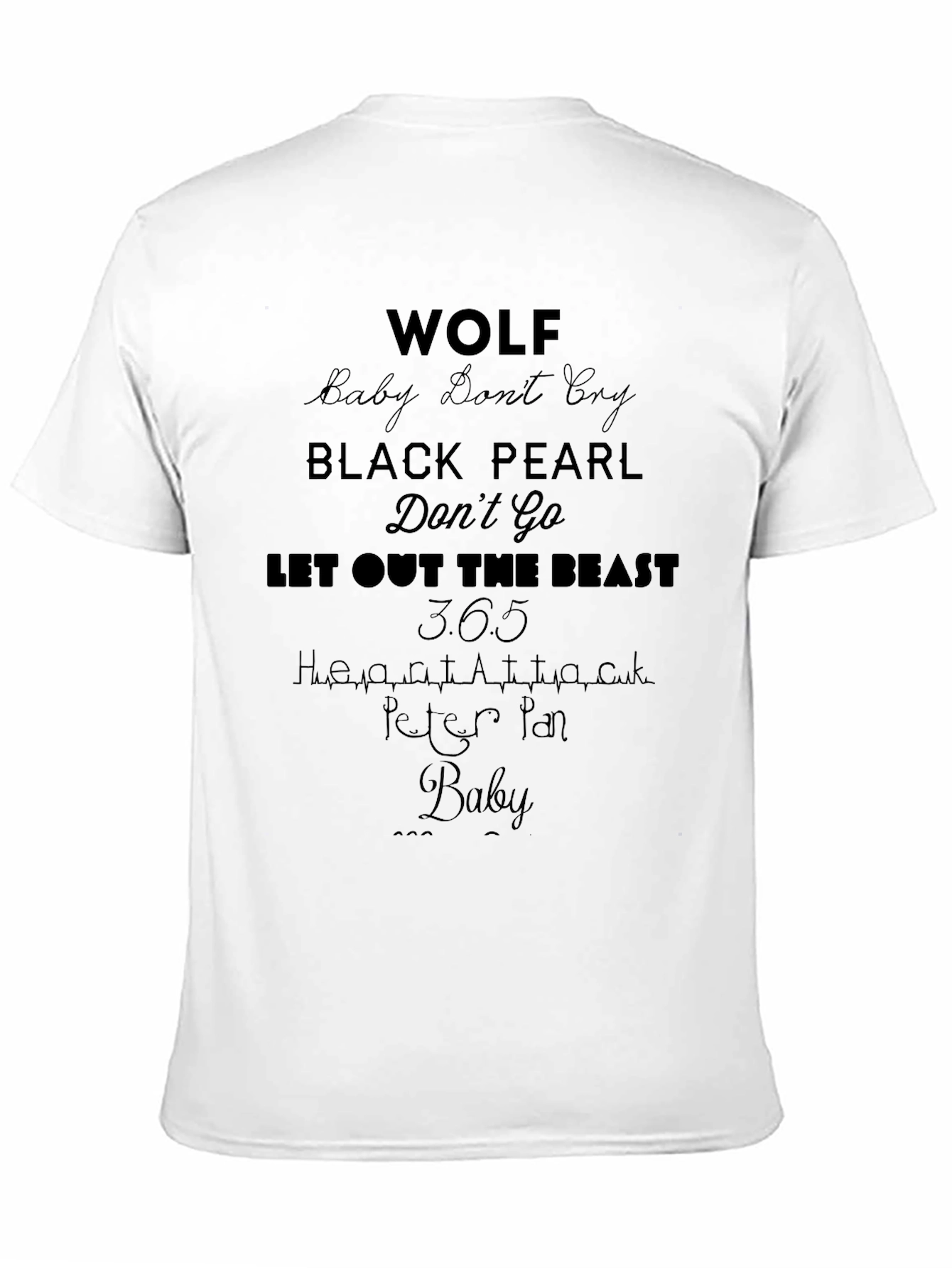Wolf Song List Black T-Shirt