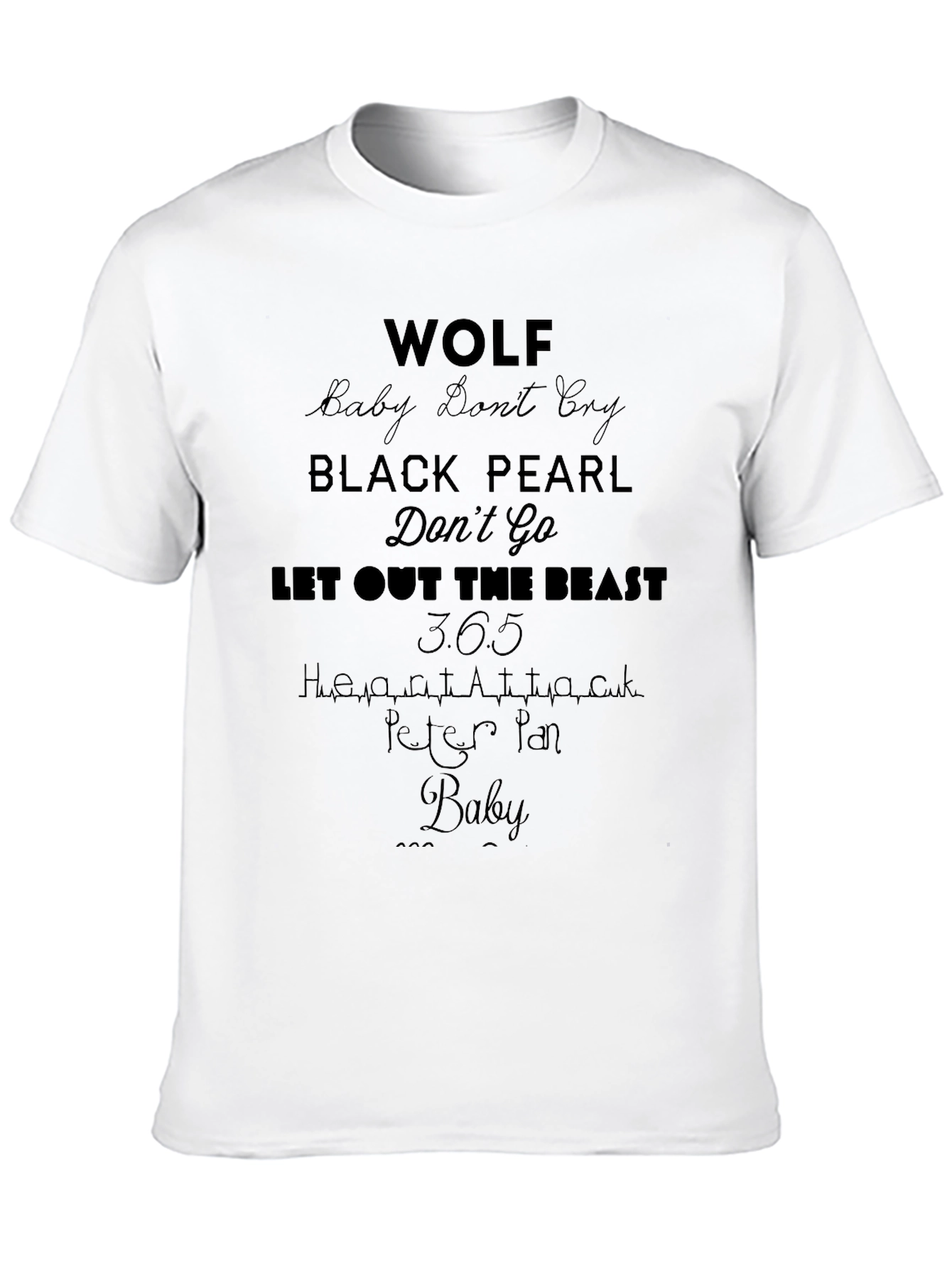 Wolf Song List Black T-Shirt