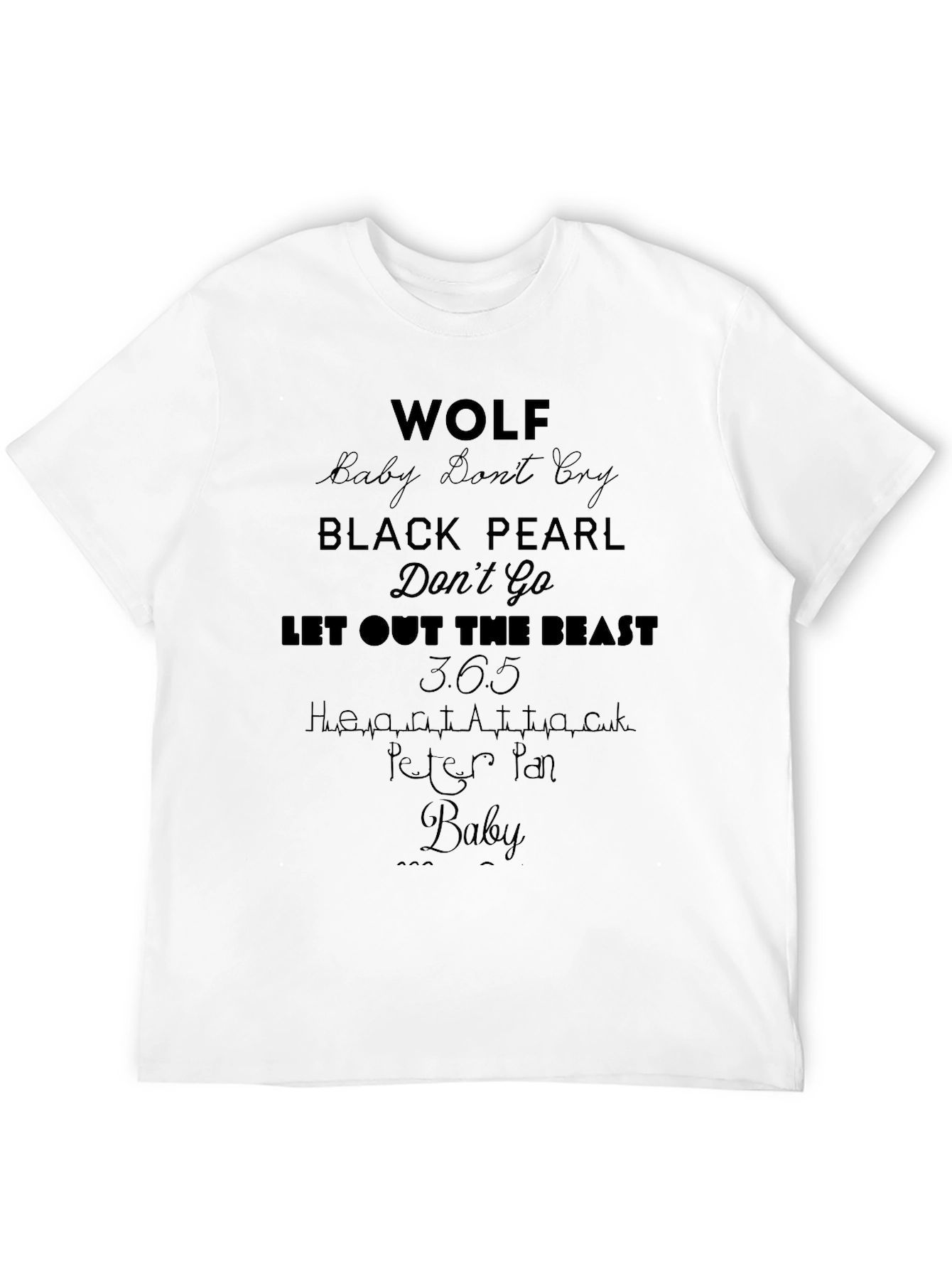 Wolf Song List Black T-Shirt