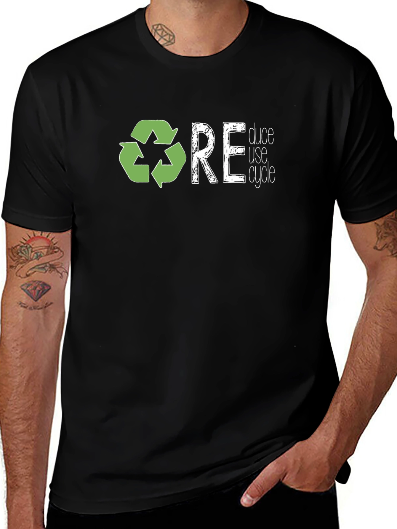 Reduce Reuse Recycle Graphic T-Shirt - Eco-Friendly Tee