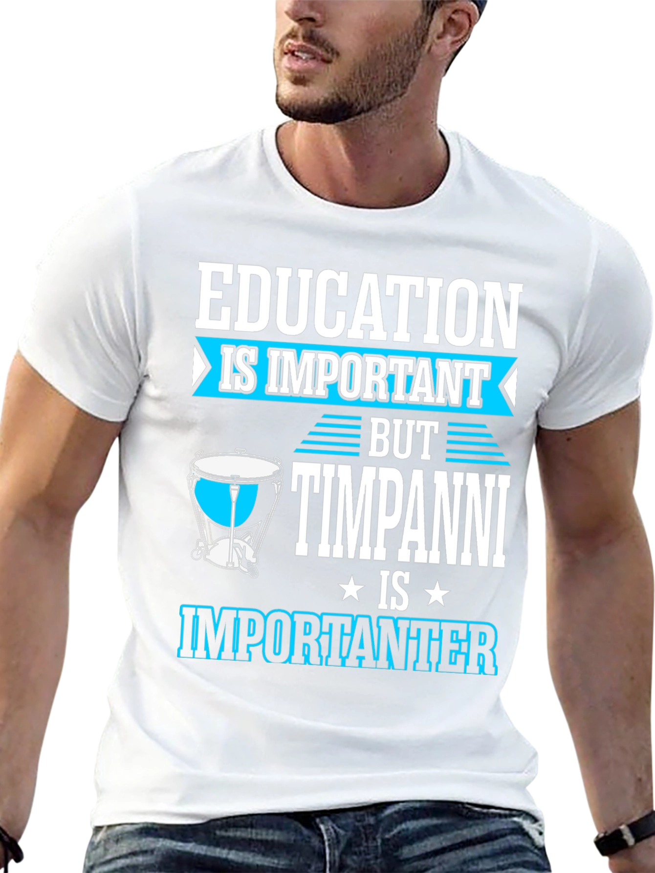 Education vs Timpani Funny Musician T-Shirt